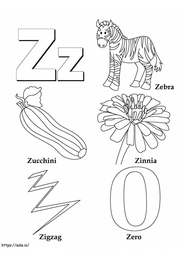 Coloriage Lettre Z à imprimer dessin