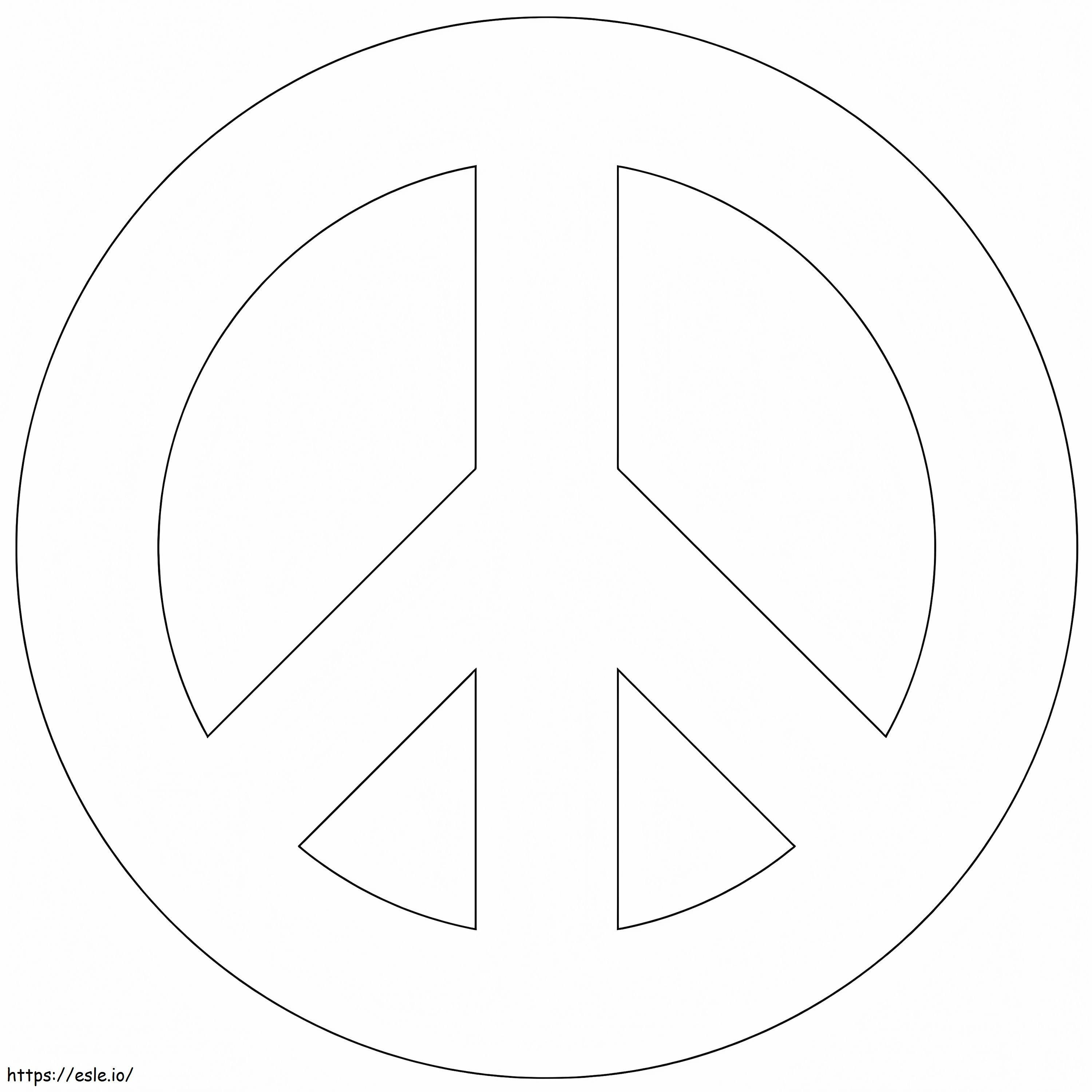 Coloriage Signe de paix simple à imprimer dessin