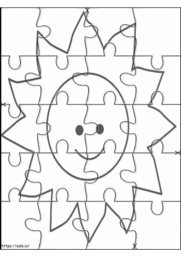 Sun Jigsaw Puzzle coloring page