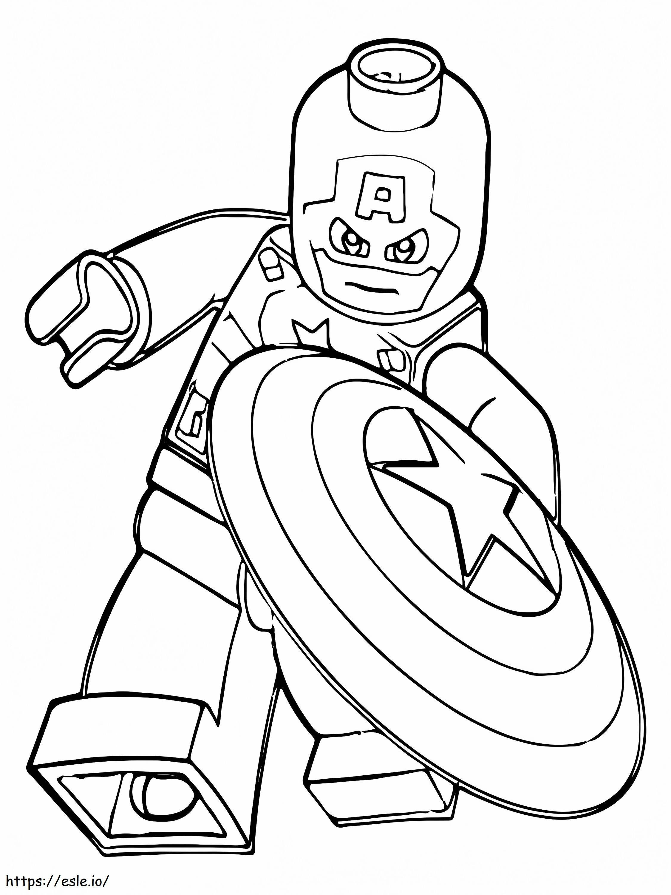 Puternicul Captain America Lego Avengers de colorat