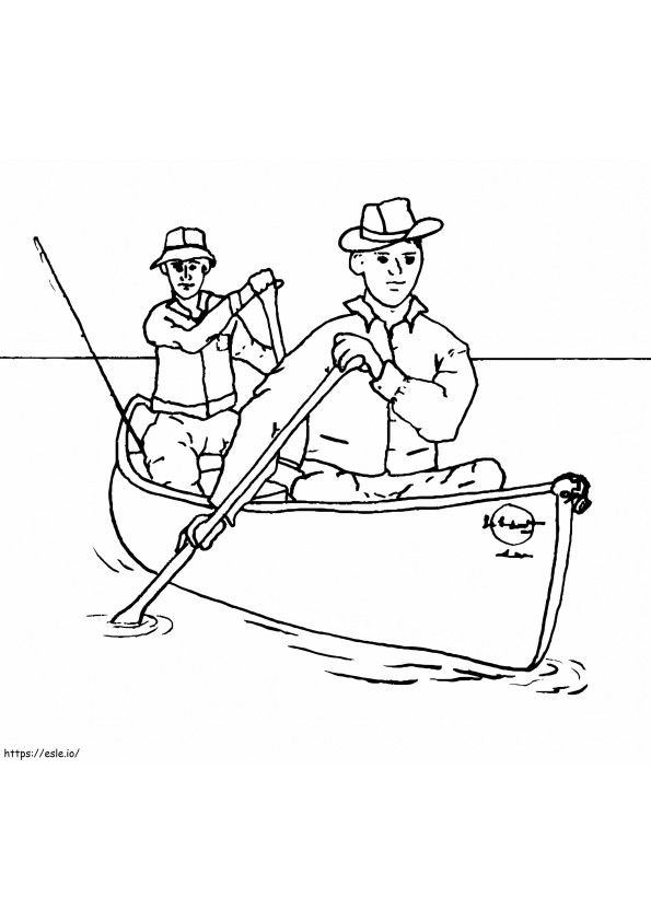 Two Men Rowing coloring page