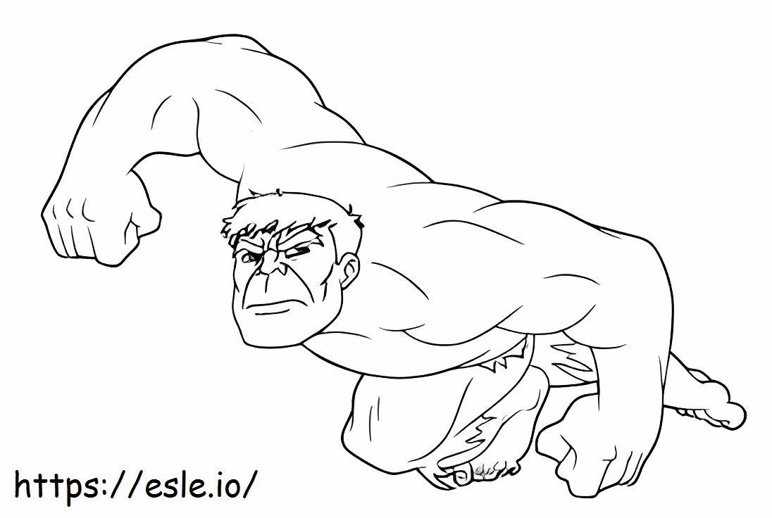 Hulk Jumps And Punches coloring page