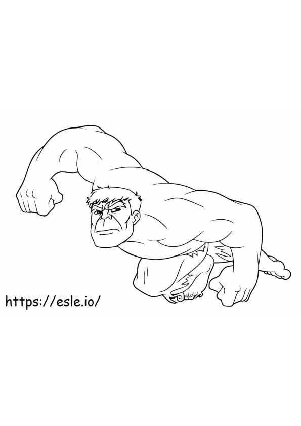Hulk Melompat Dan Meninju Gambar Mewarnai