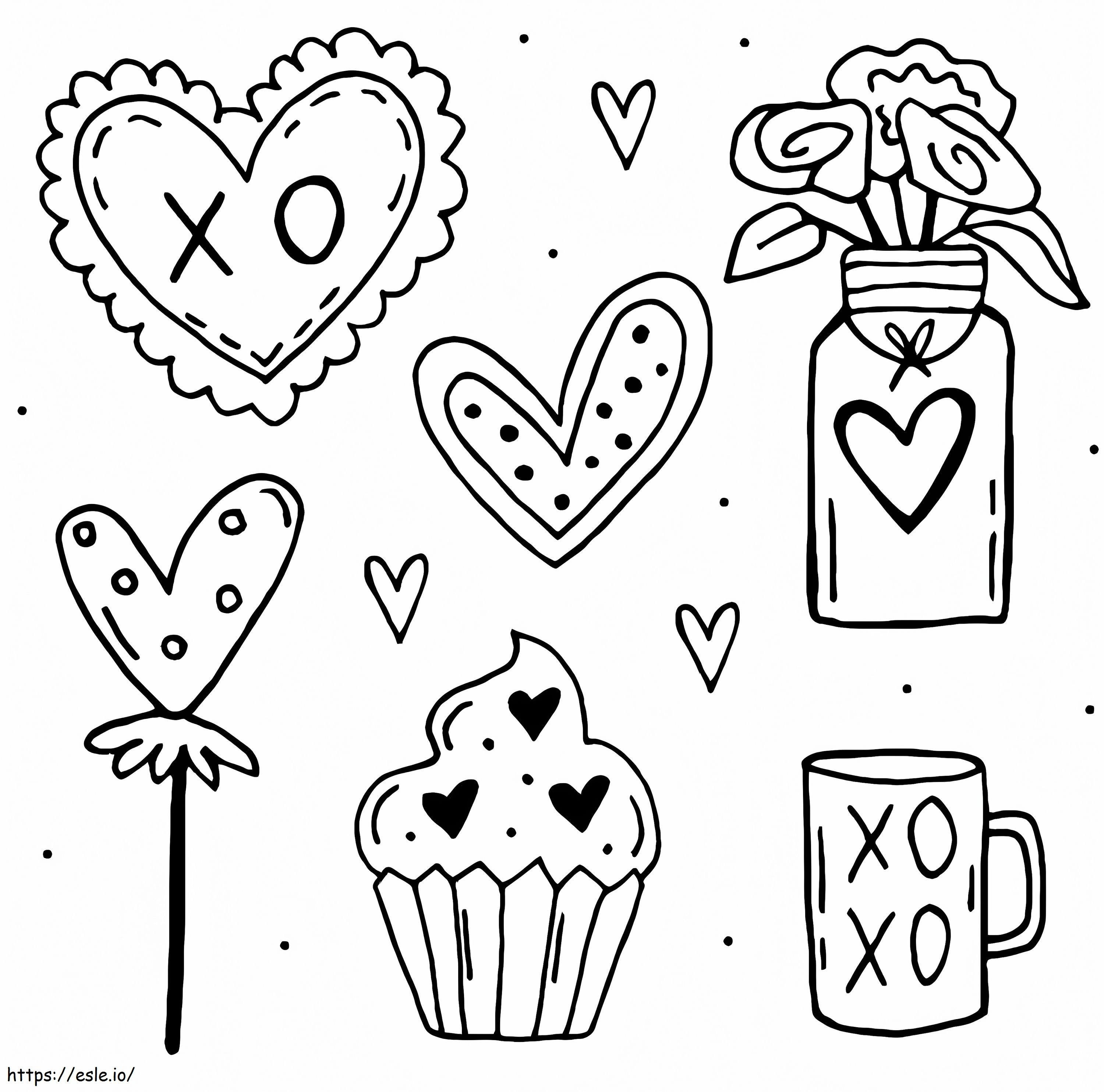 Valentine Stickers coloring page
