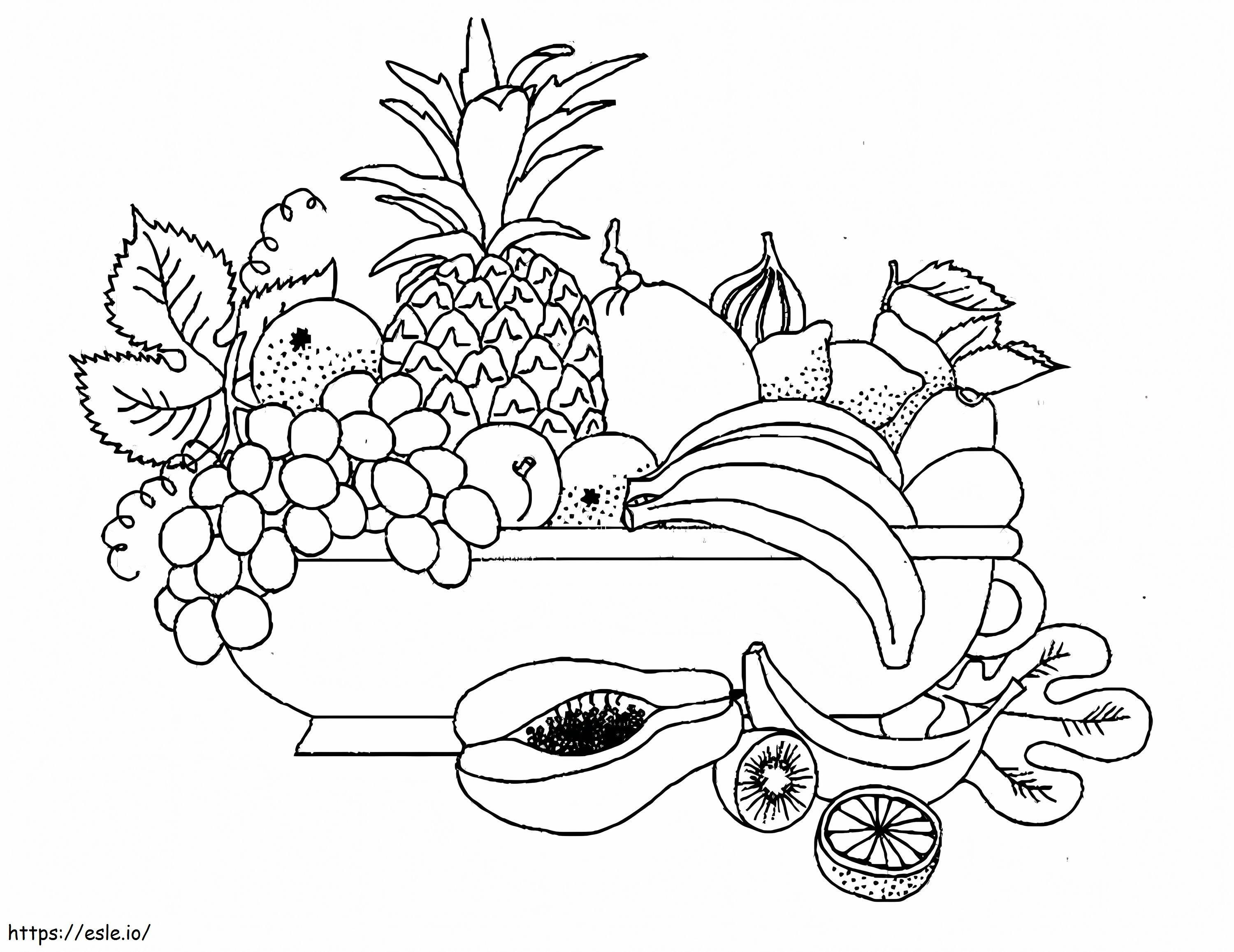 Grapes And Fruits coloring page