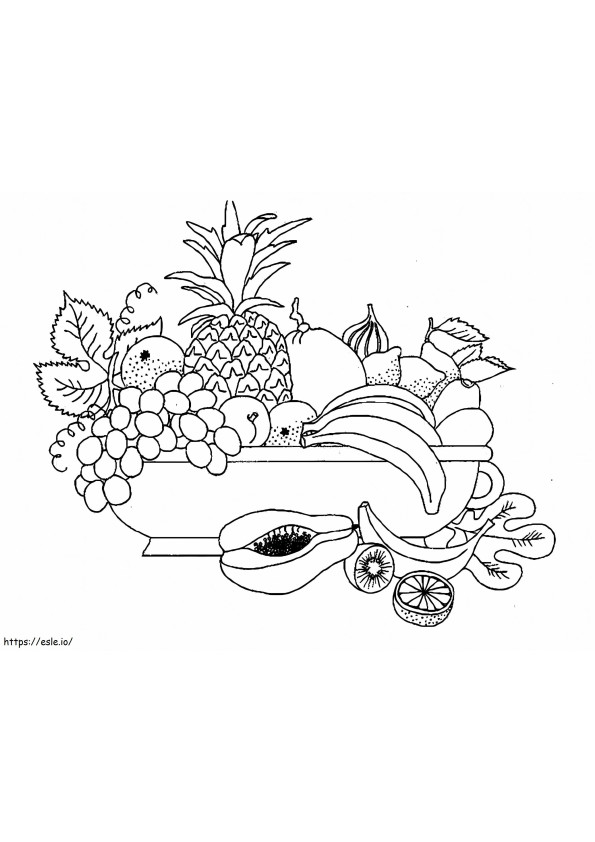 ブドウと果物 ぬりえ - 塗り絵