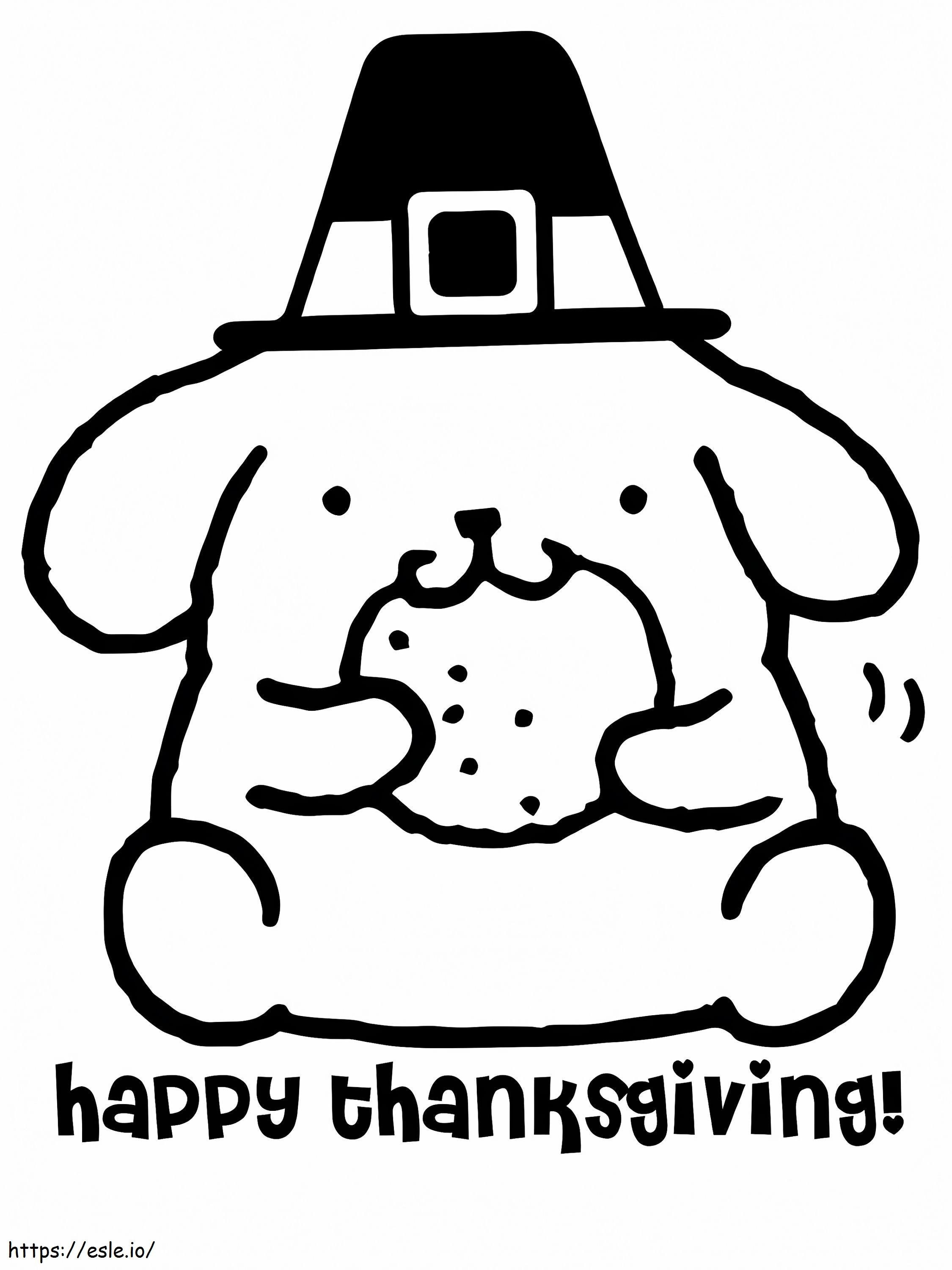 Coloriage Pompompurin Avec Cookie Thanksgiving à imprimer dessin