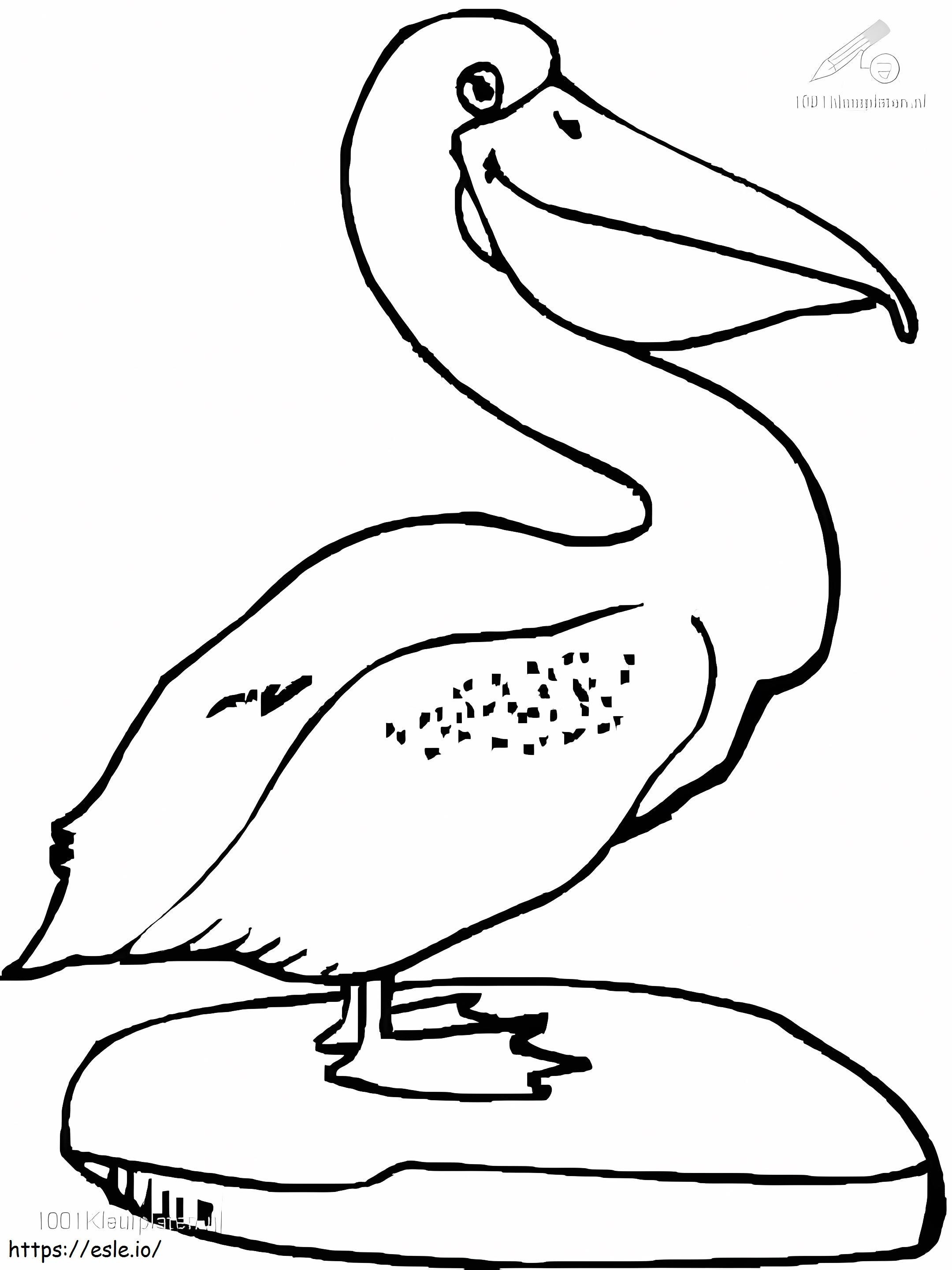 Desen de mână Pelican de colorat