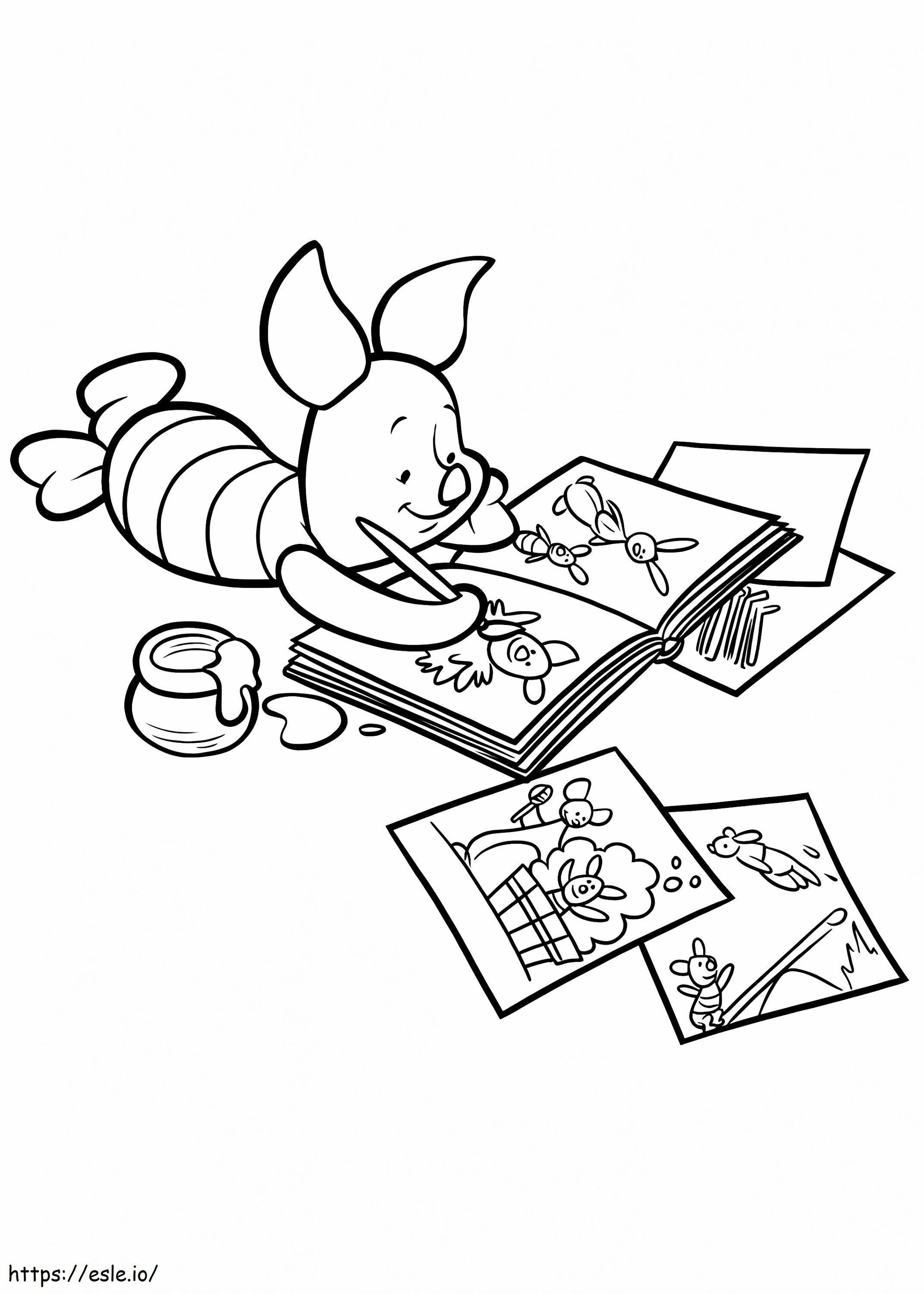 1535362606Piglet Painting A4 coloring page