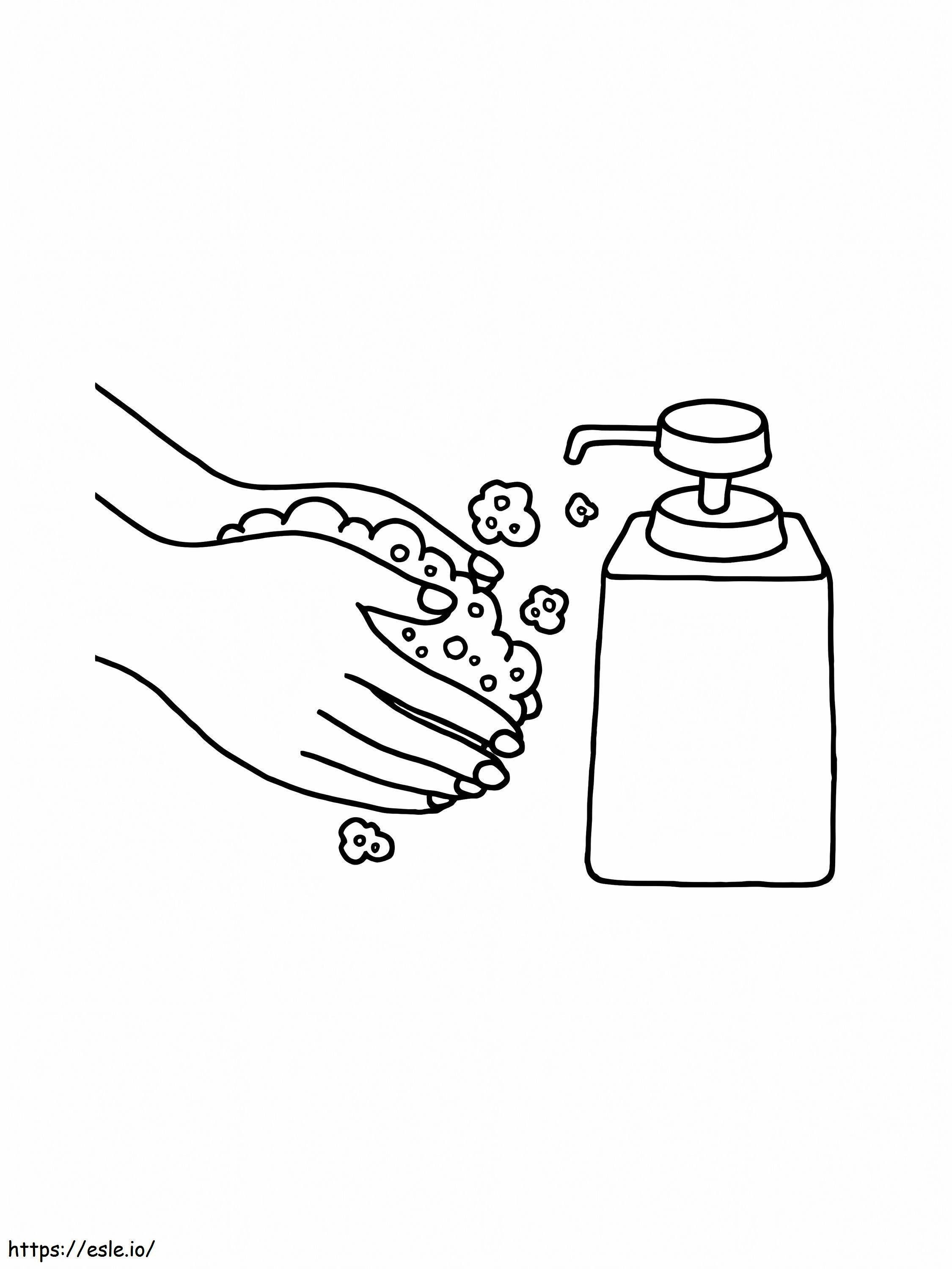 Coloriage Bonne hygiène se laver les mains à imprimer dessin