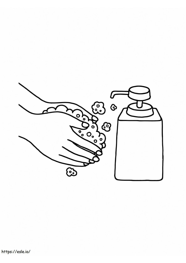 衛生的な手洗い ぬりえ - 塗り絵