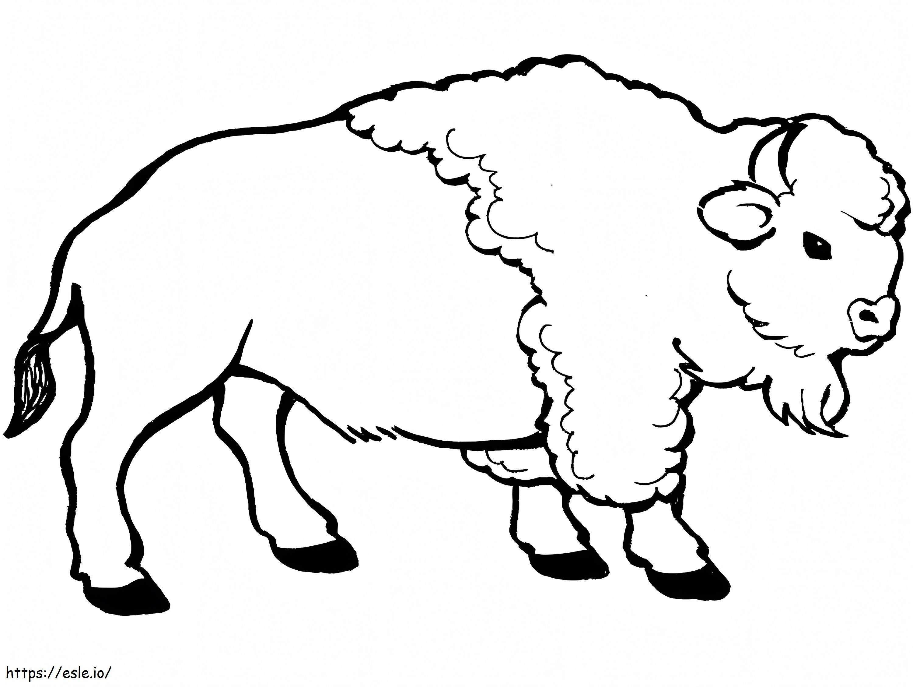 Coloriage Jeune bison à imprimer dessin