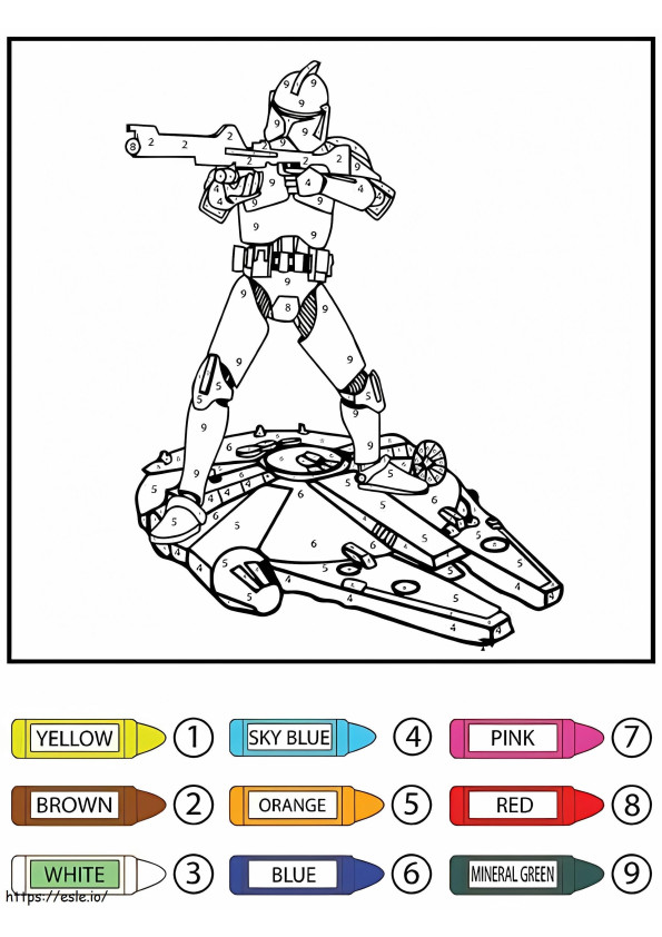 Star Wars Stormtrooper Culoare după număr de colorat