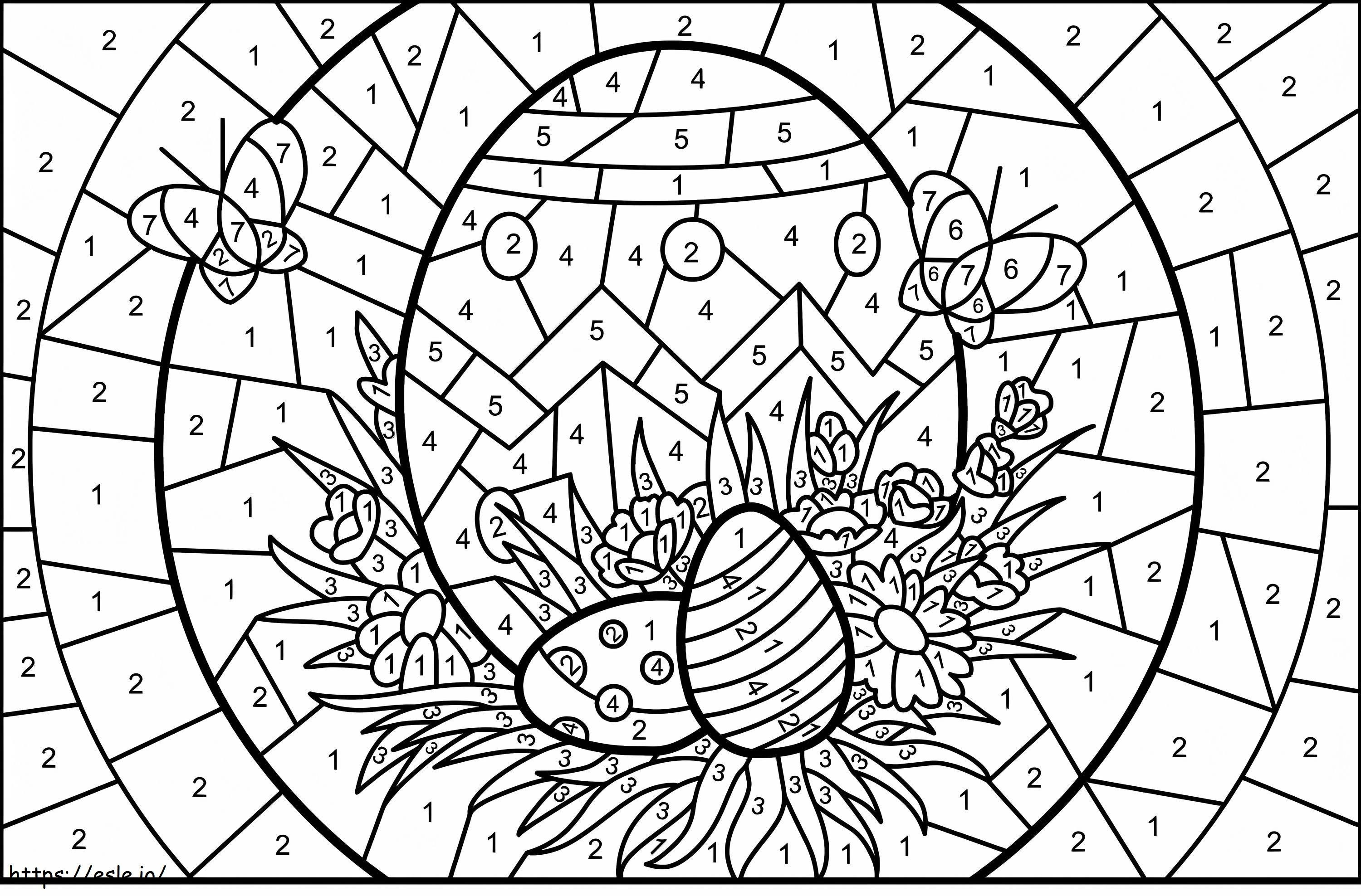 Coloriage Coloriage d'oeufs de Pâques par numéros à imprimer dessin