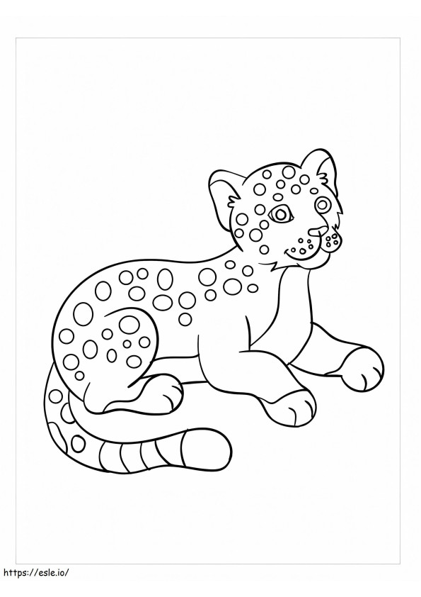 Pieni makuuasennossa oleva Jaguar värityskuva