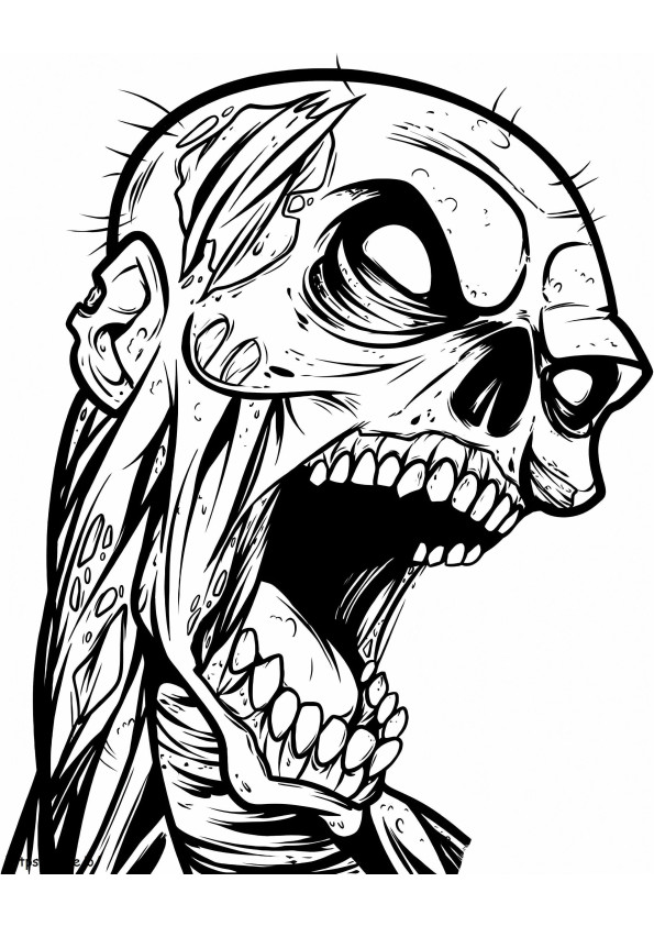 Coloriage Zombie d'horreur à imprimer dessin