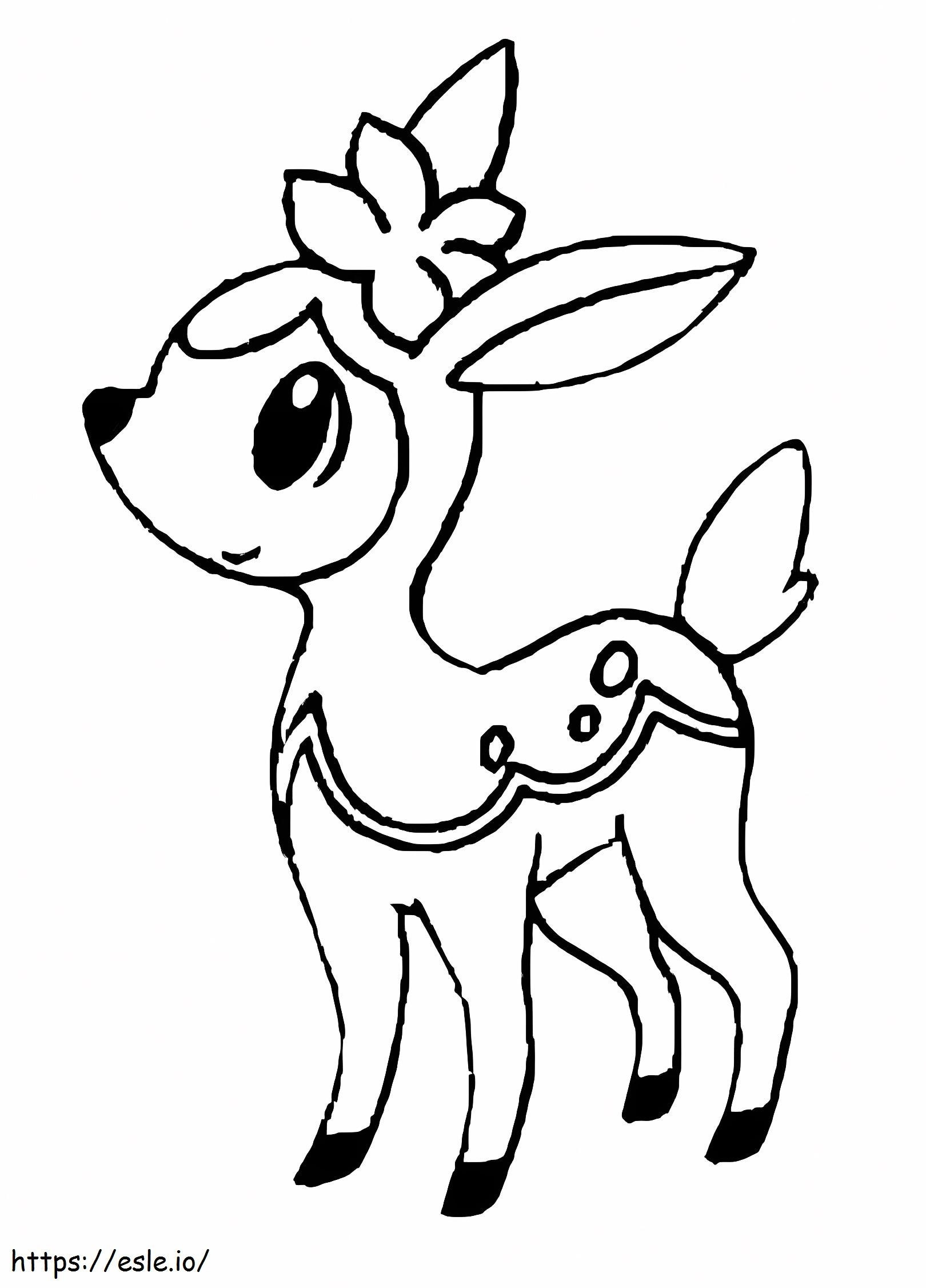 Coloriage Adorable Pokémon Cerf à imprimer dessin