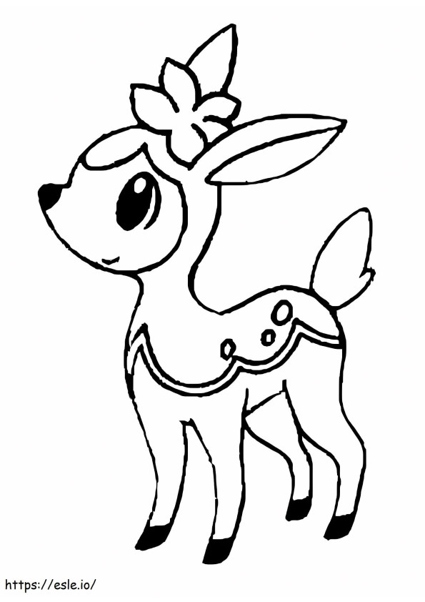 Coloriage Adorable Pokémon Cerf à imprimer dessin