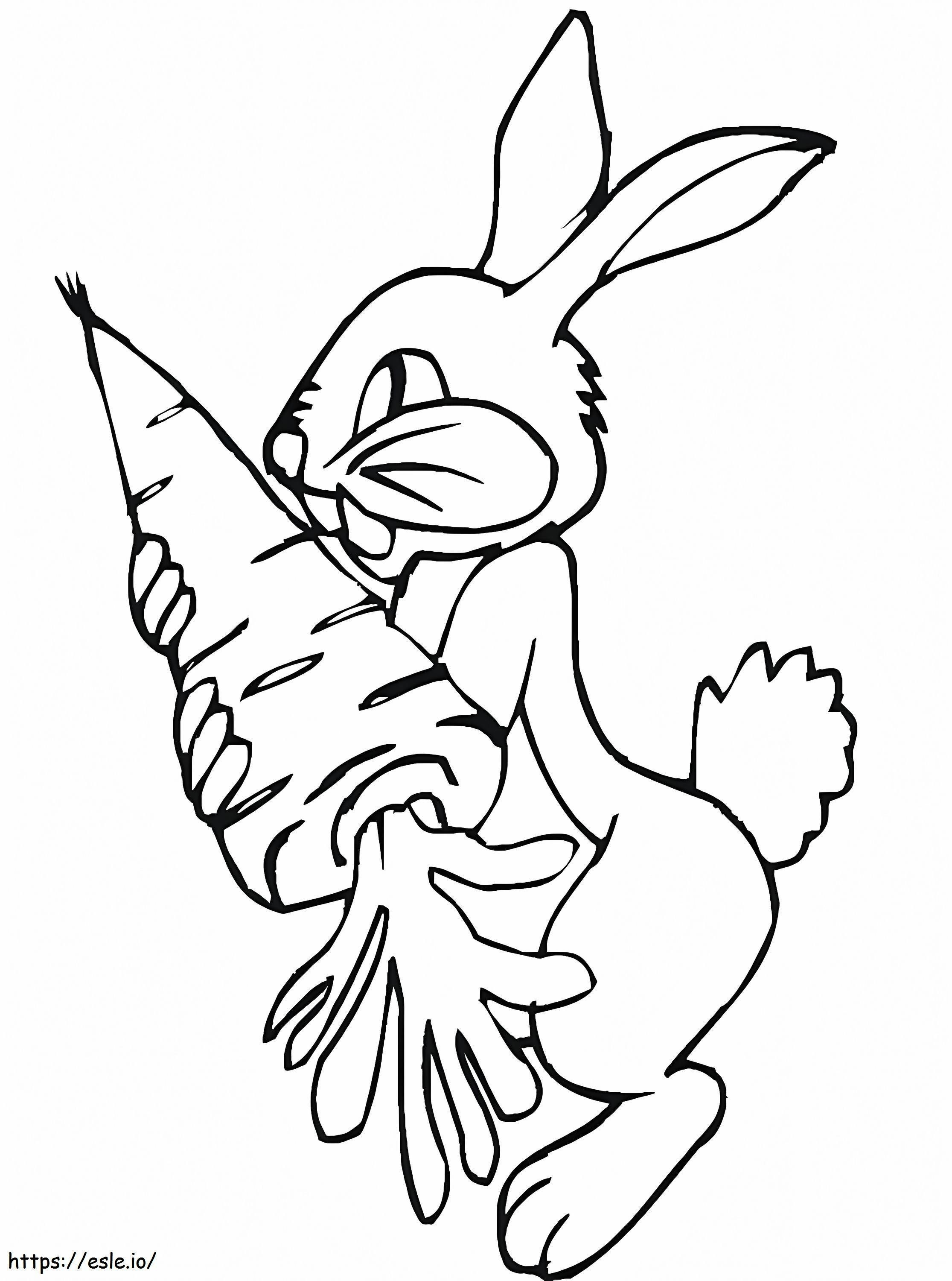 Rabbit With A Big Carrot coloring page
