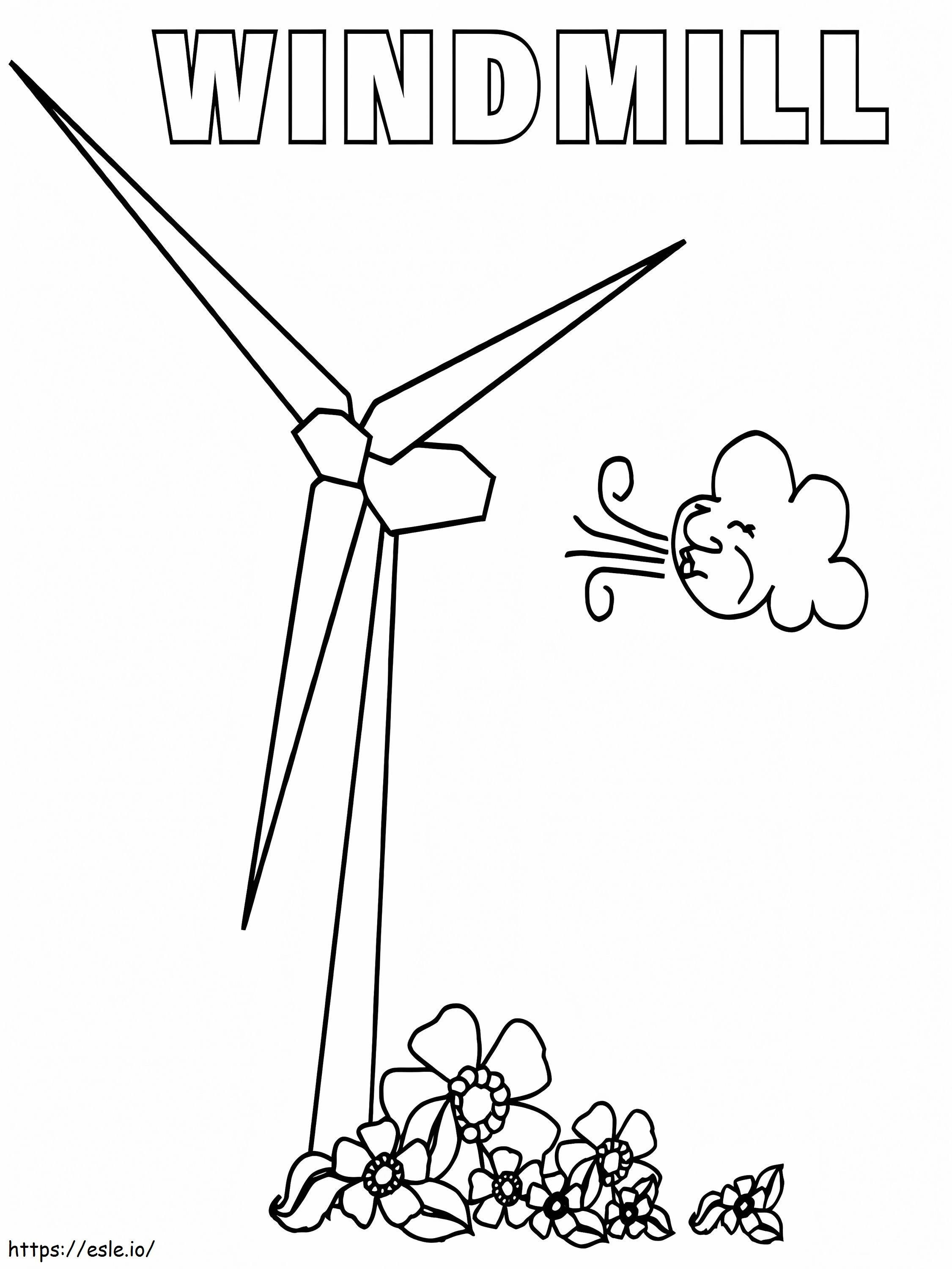 印刷可能な風車 ぬりえ - 塗り絵