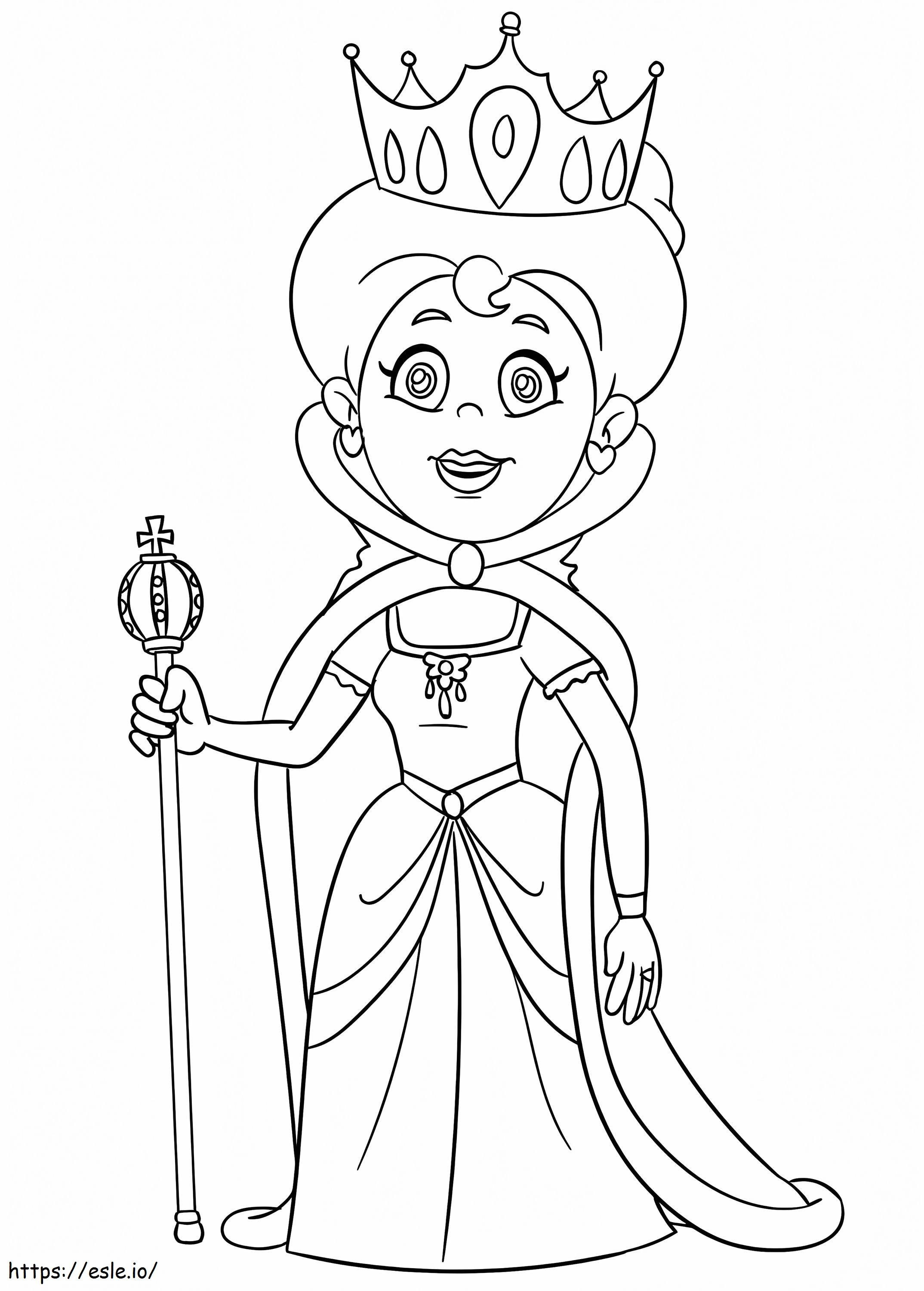 Queen Is Happy coloring page