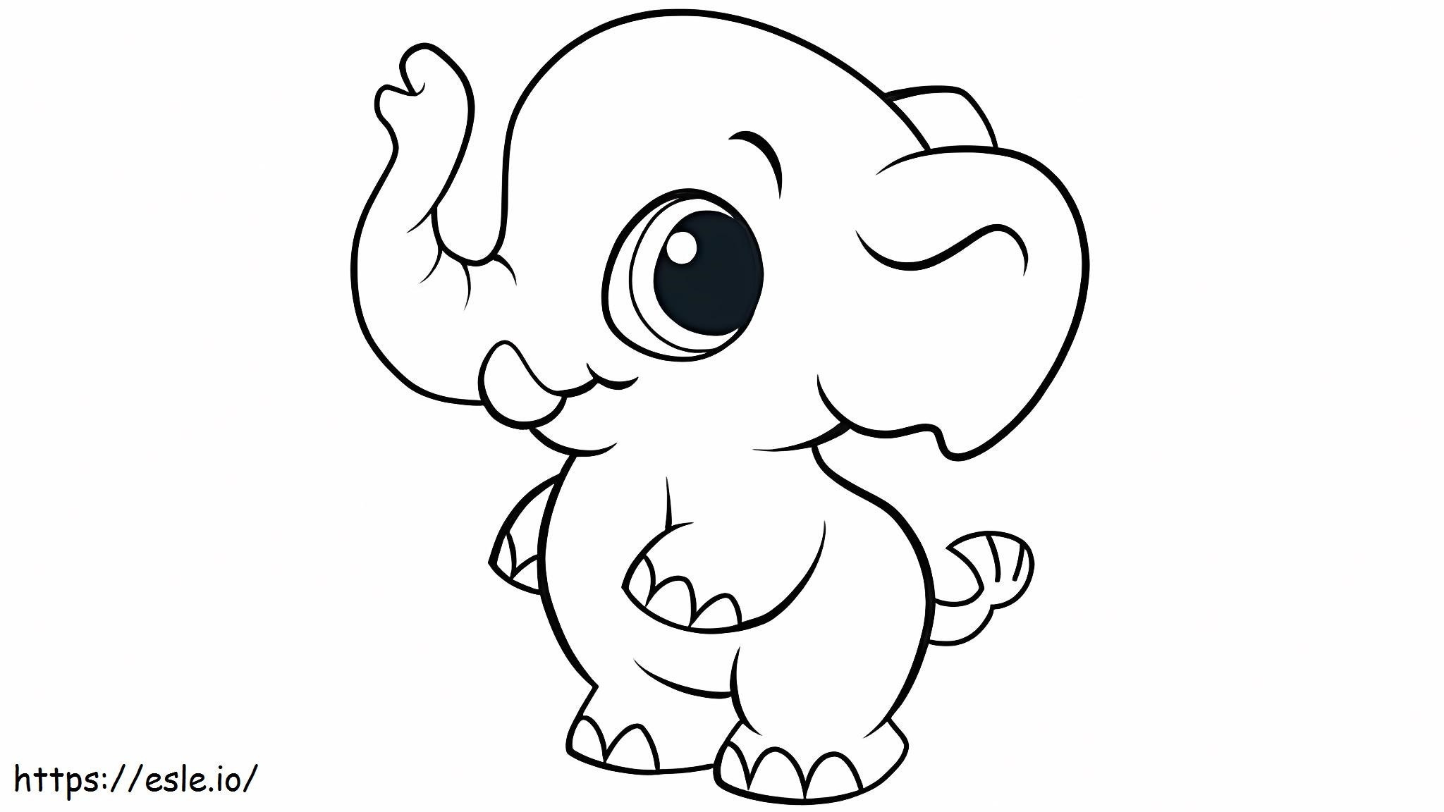 Chibi Elephant coloring page