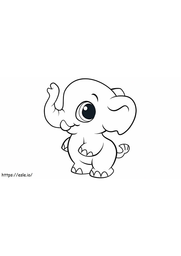Chibi Elephant coloring page