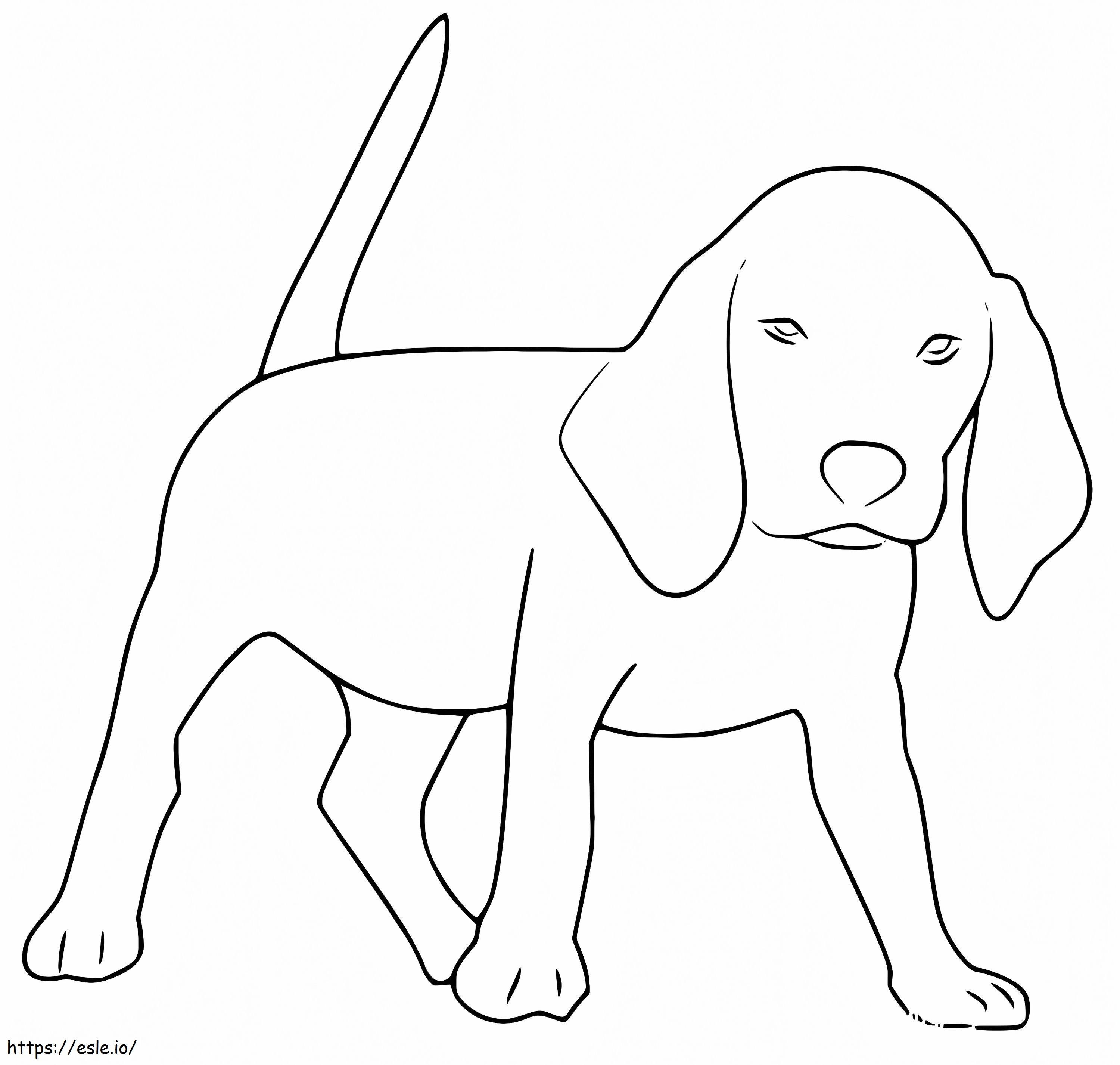 Gemakkelijke Beagle-hond kleurplaat kleurplaat