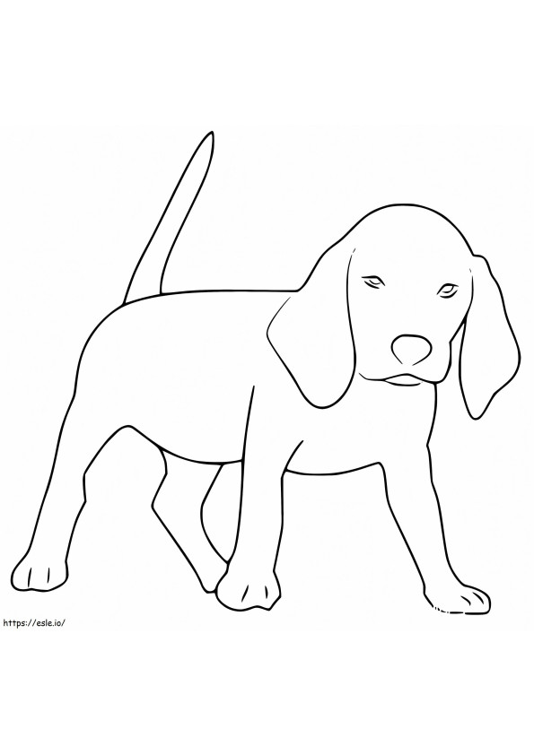 Easy Beagle Dog coloring page