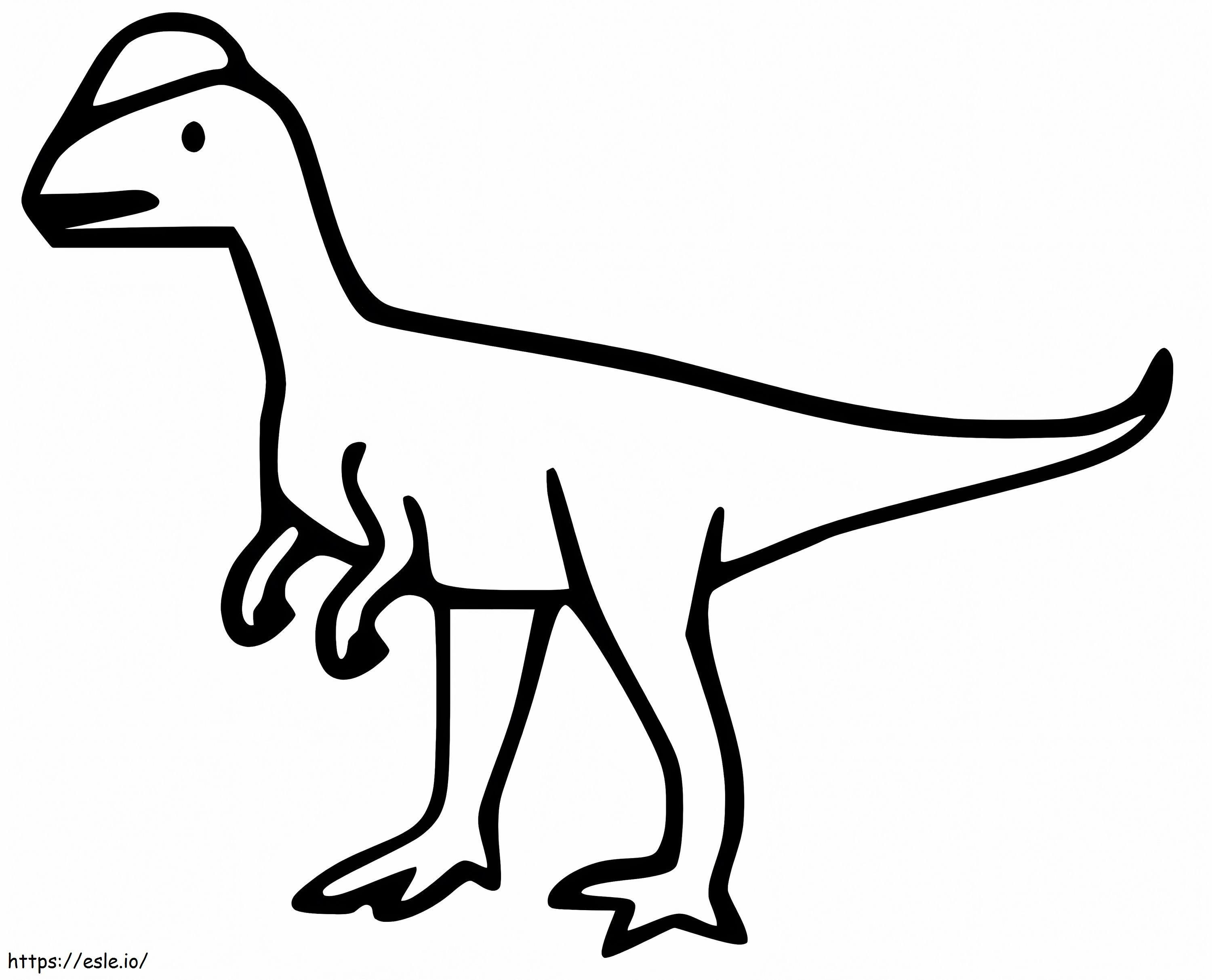 簡単なディロフォサウルス ぬりえ - 塗り絵