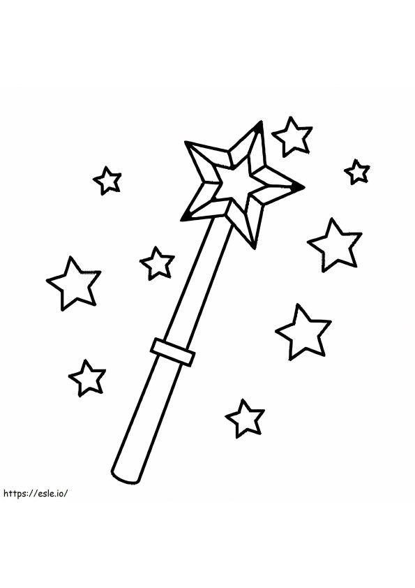 Magic Wand And Star coloring page