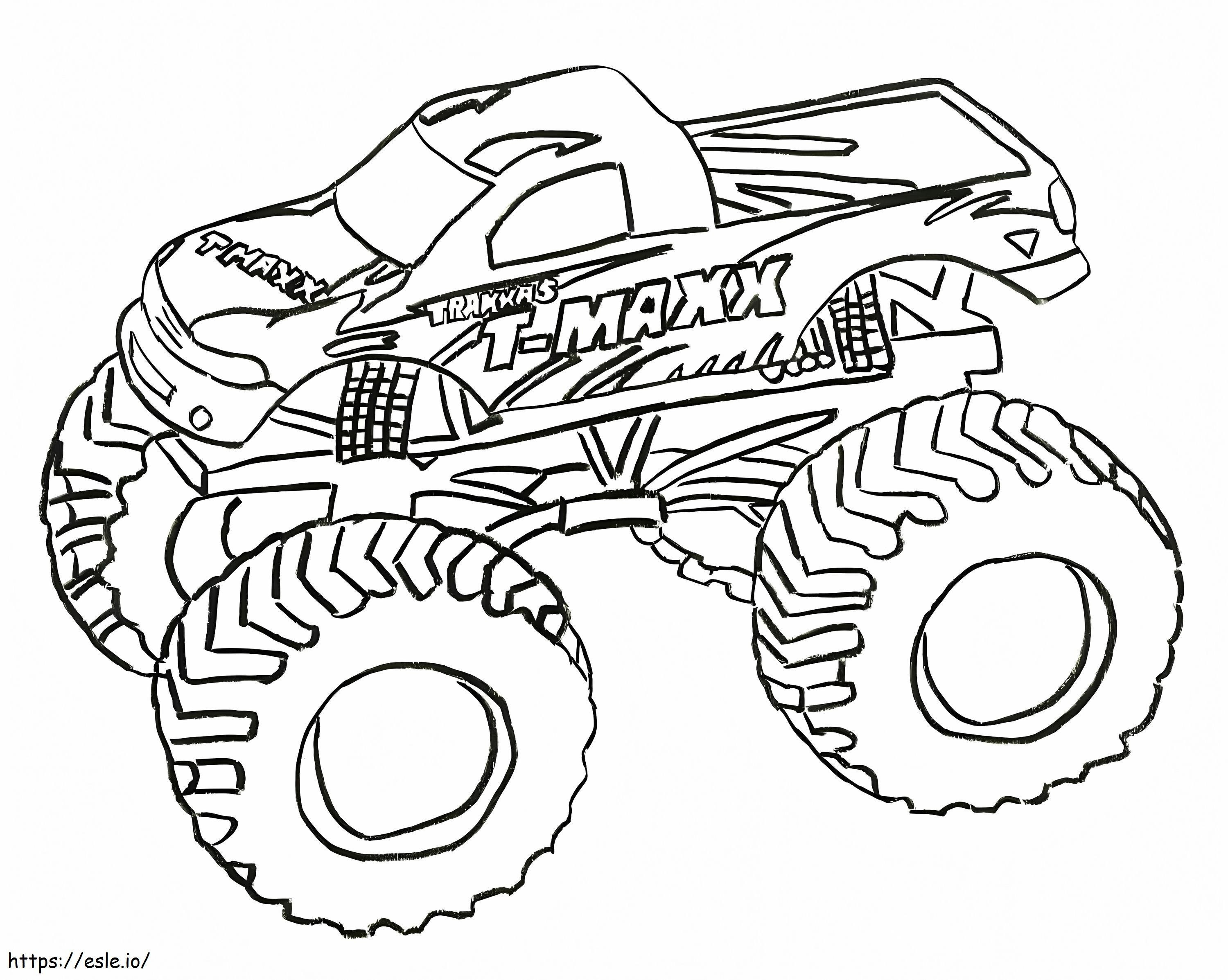 Coloriage Camion monstre T Maxx à imprimer dessin
