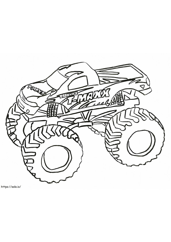 Coloriage Camion monstre T Maxx à imprimer dessin