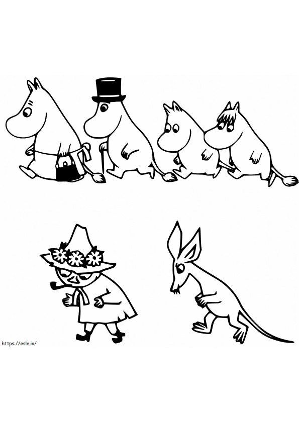 Personagens Moomin para colorir