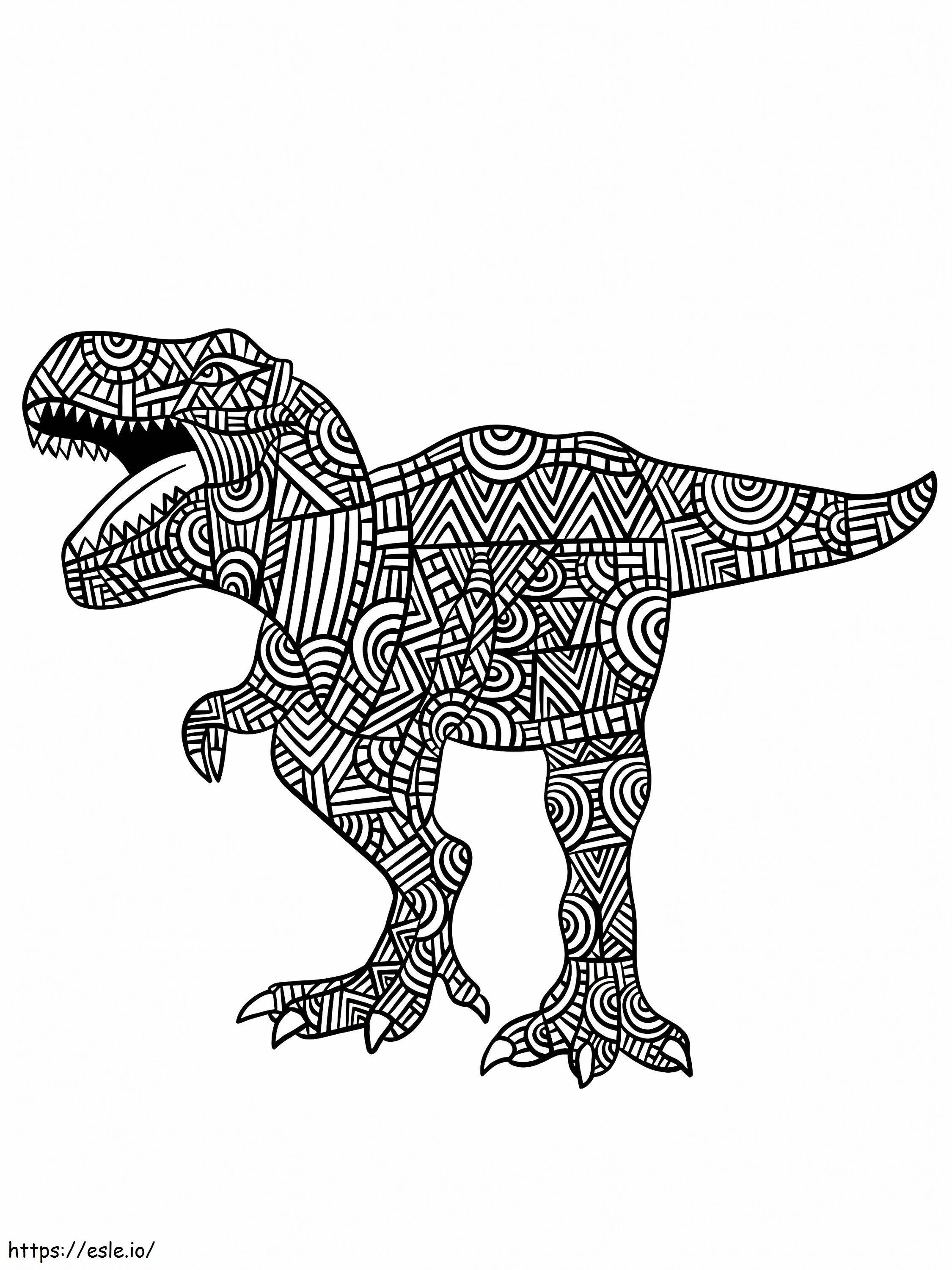 Coloriage Tyrannosaure Rex Dinosaure Alebrijes à imprimer dessin