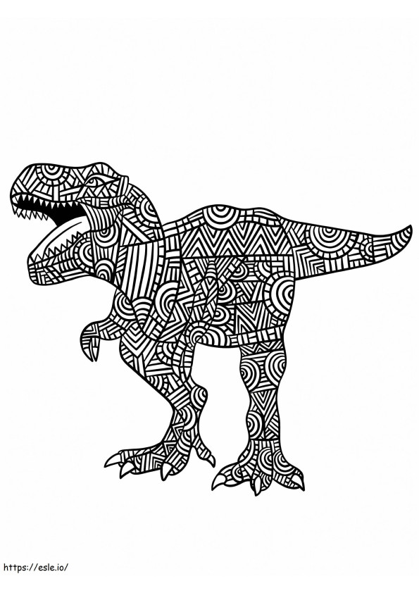 Tyrannosaurus Rex Dinosaurus Alebrijes kleurplaat