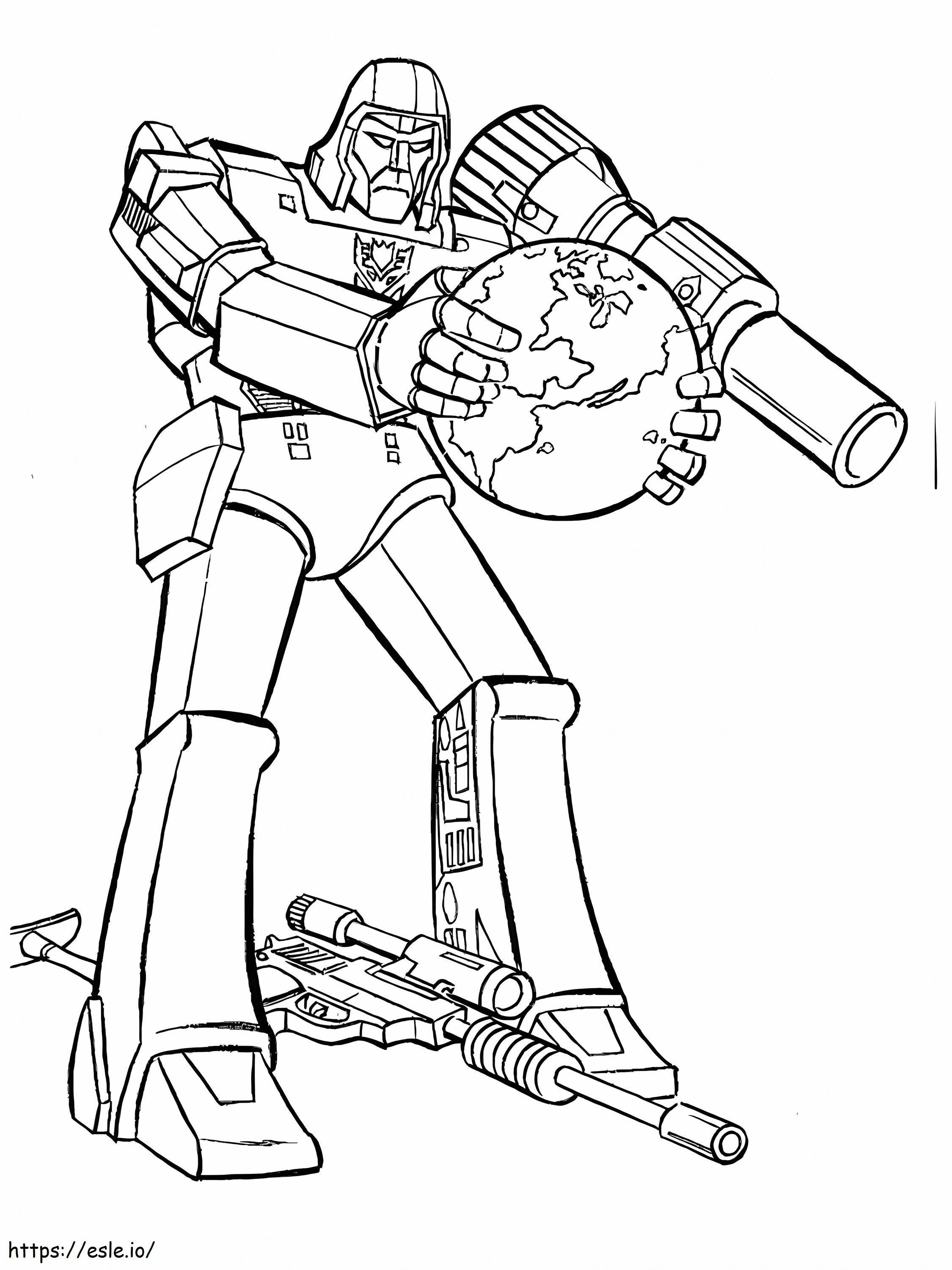 Megatron And Earth coloring page
