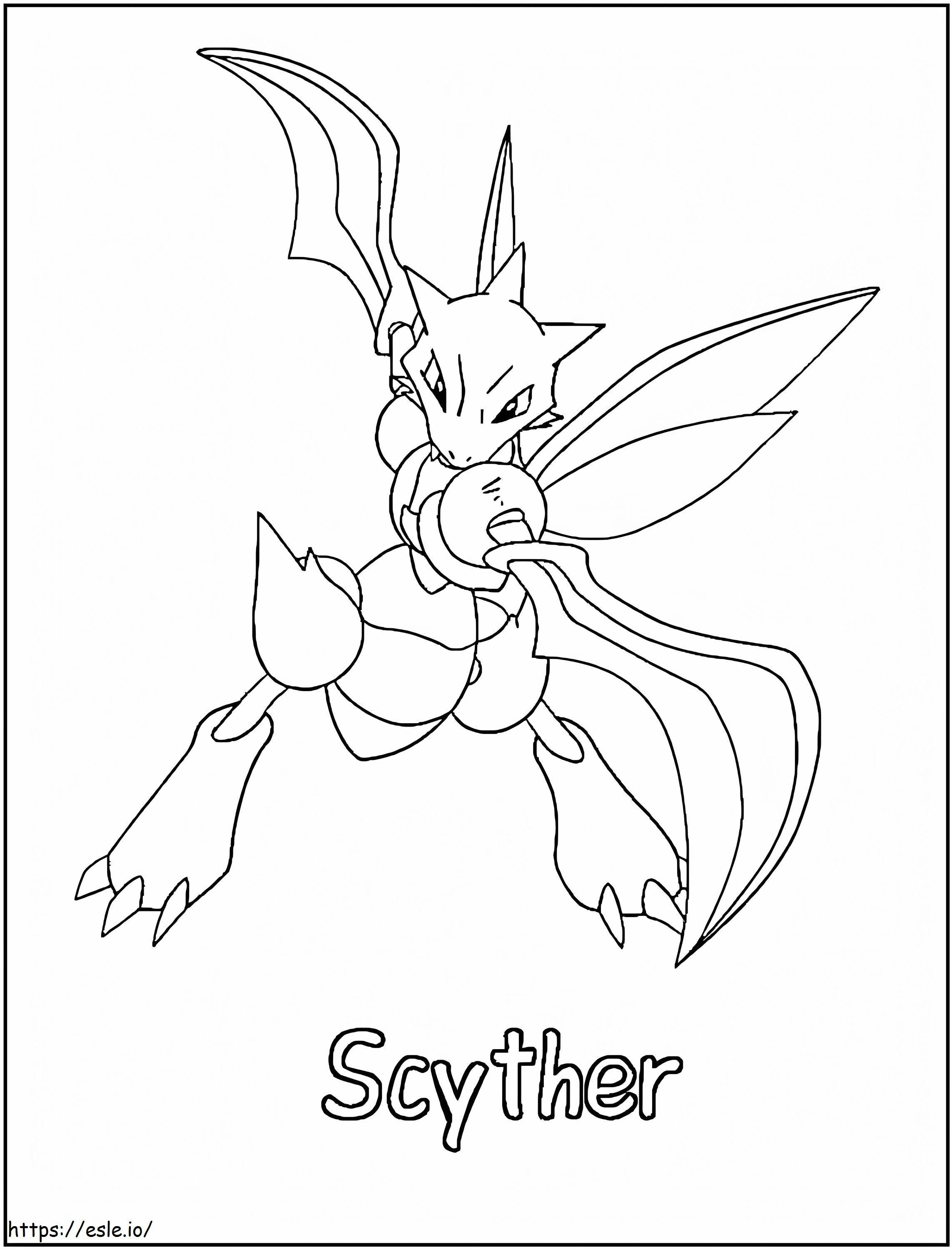 Coloriage Scyther dans Pokémon à imprimer dessin
