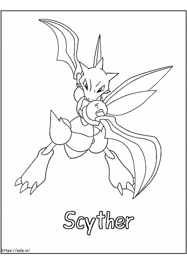 Scyther w Pokemonach kolorowanka