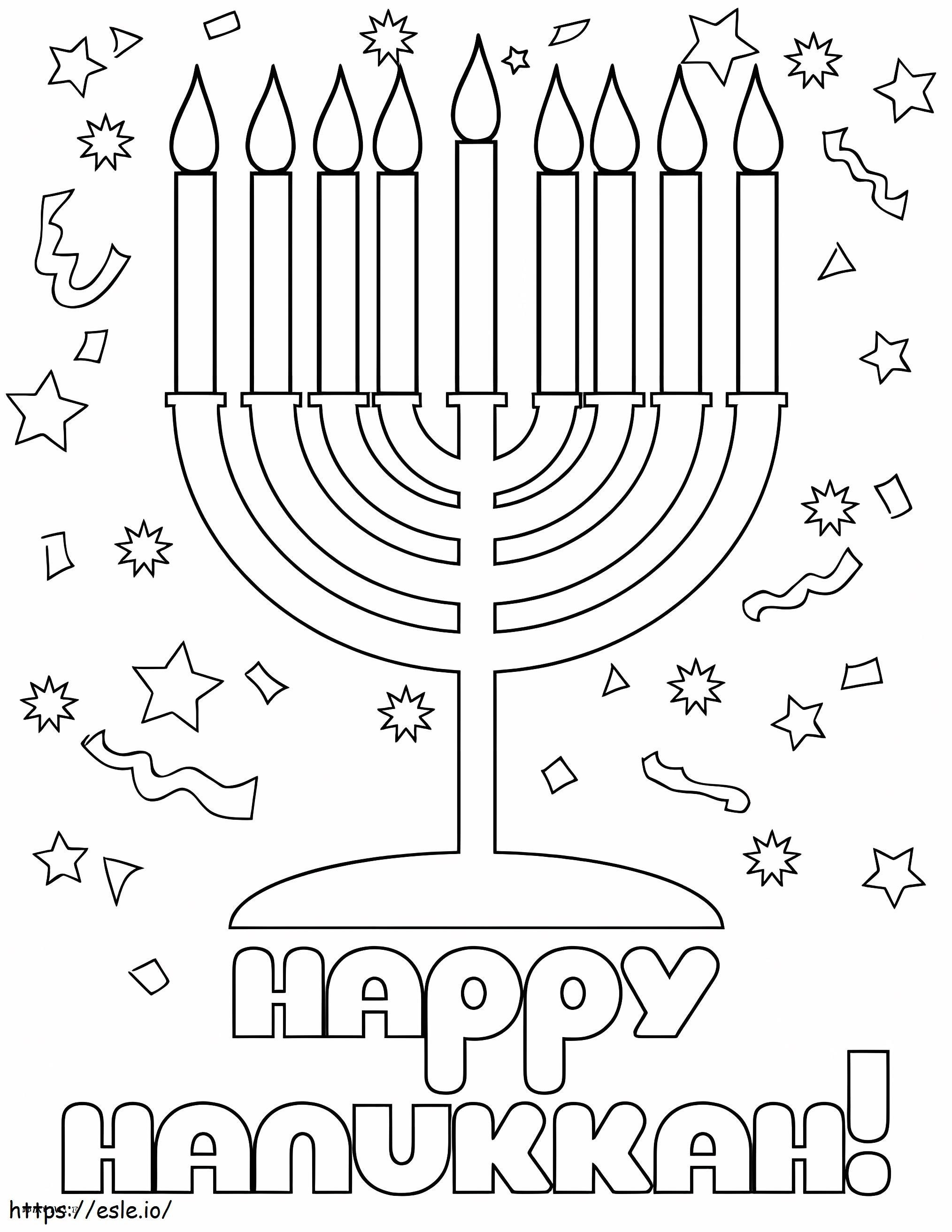 Felice Hanukkah da colorare da colorare