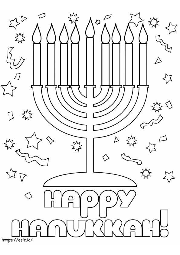 Happy Hanukkah To Color coloring page