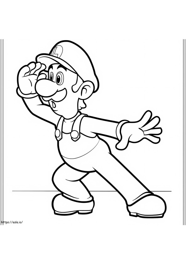 Luigi Sorrendo coloring page