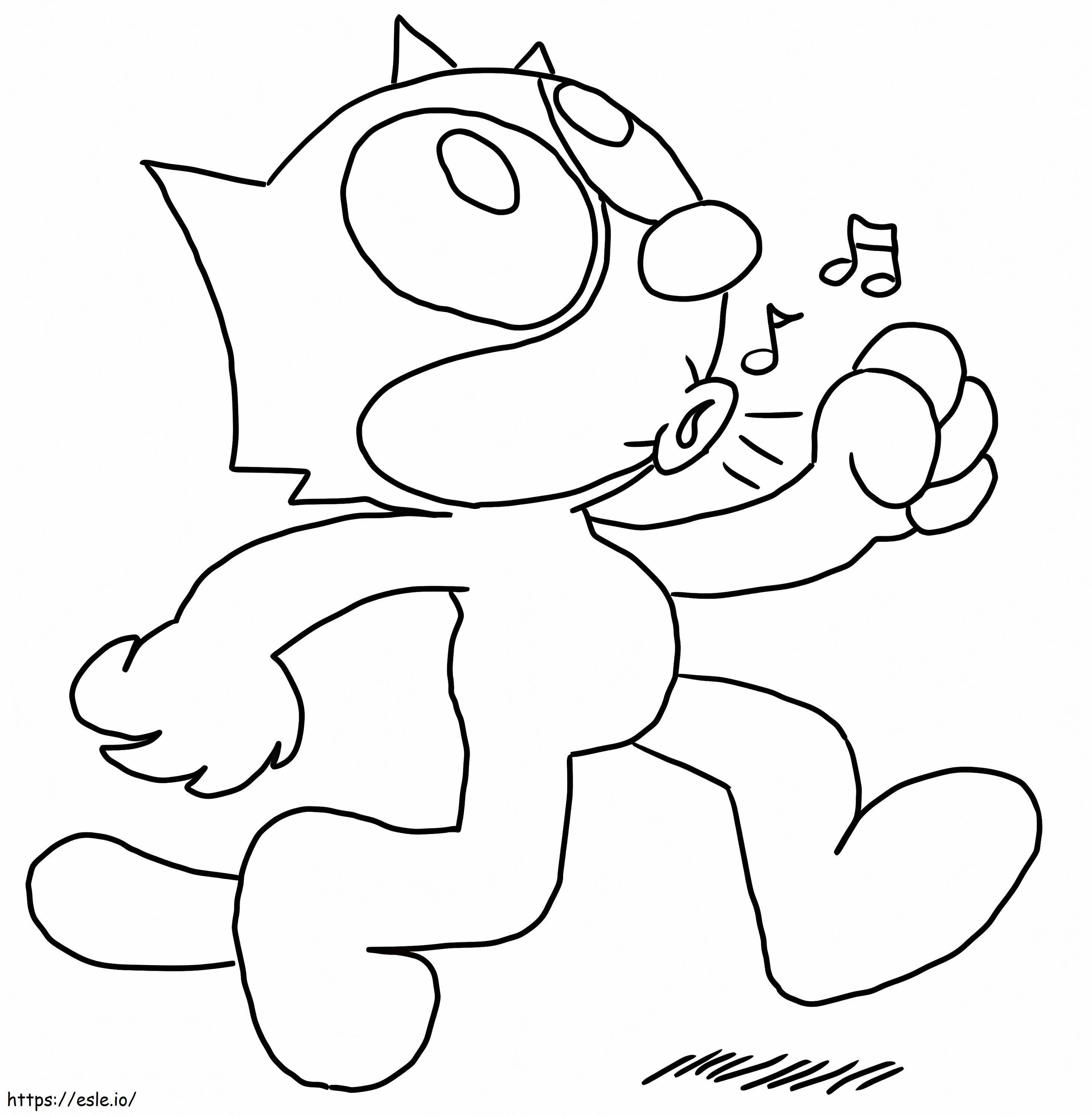 Felix The Cat Whistling coloring page