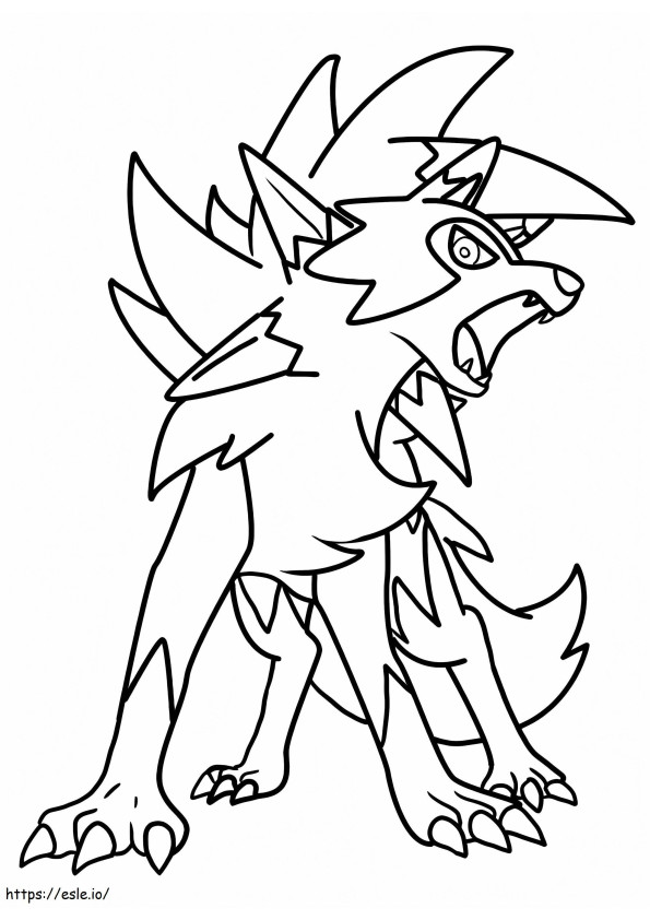 Printable Lycanroc coloring page