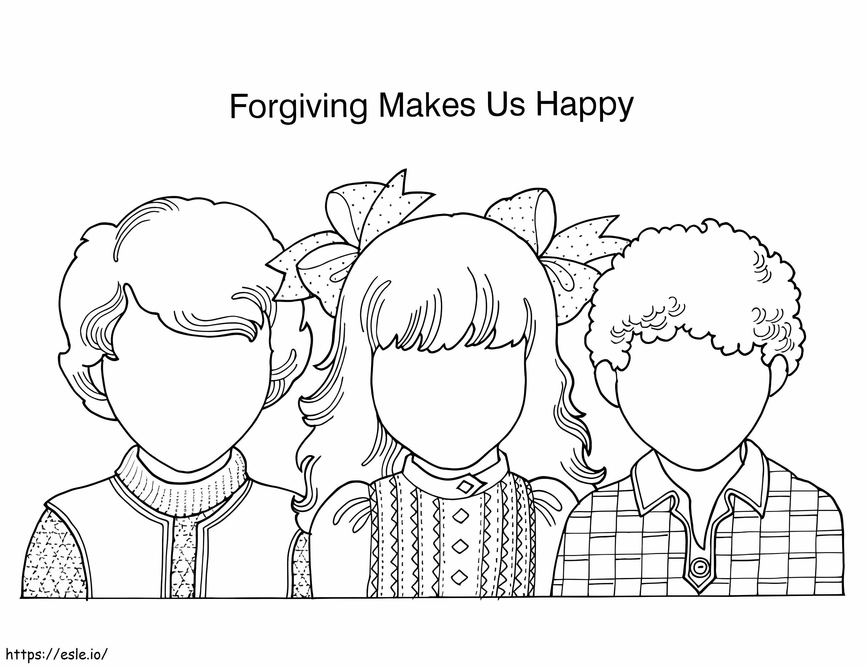 Perdoar nos deixa felizes para colorir