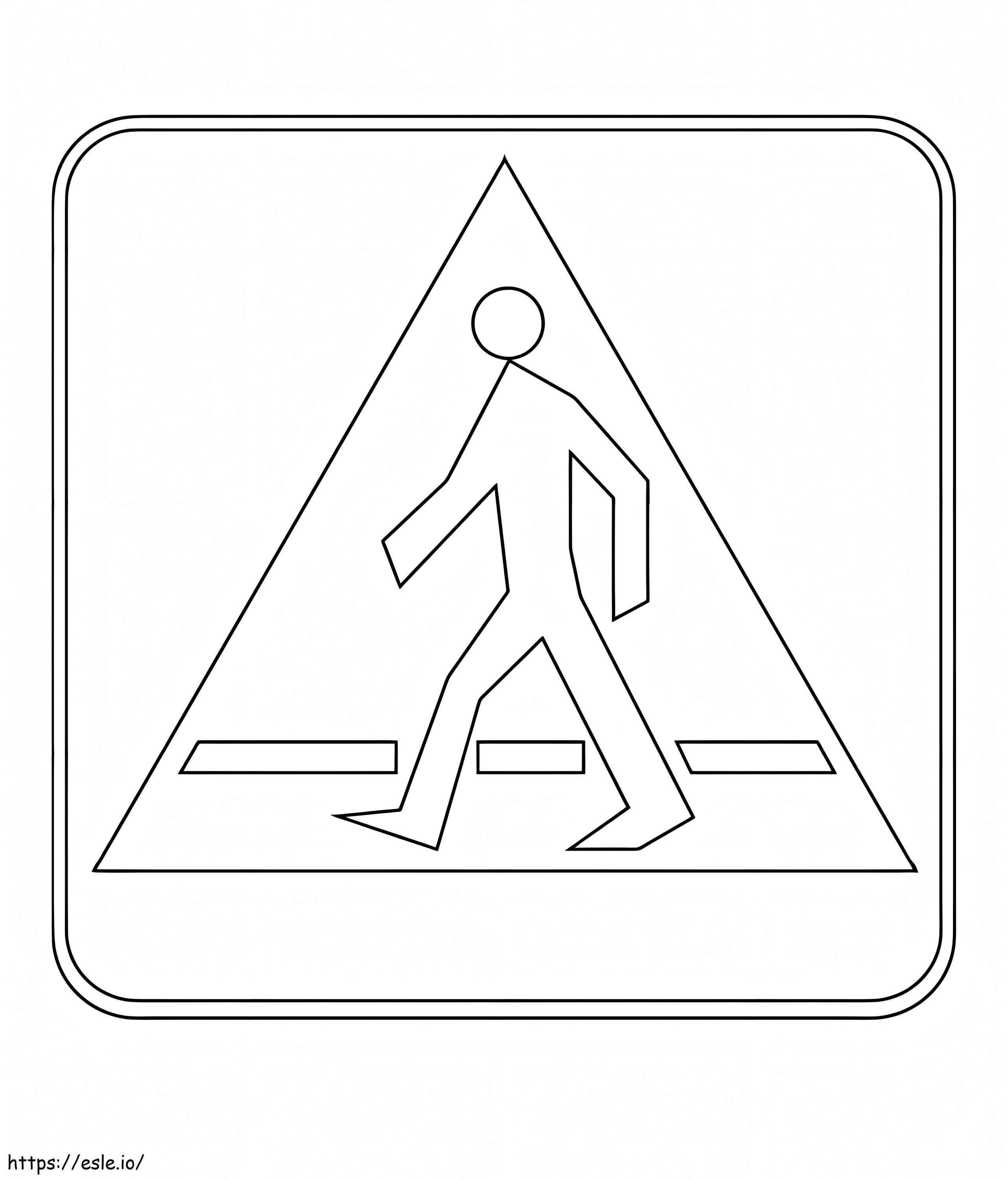 Fußgängerüberweg-Schild ausmalbilder