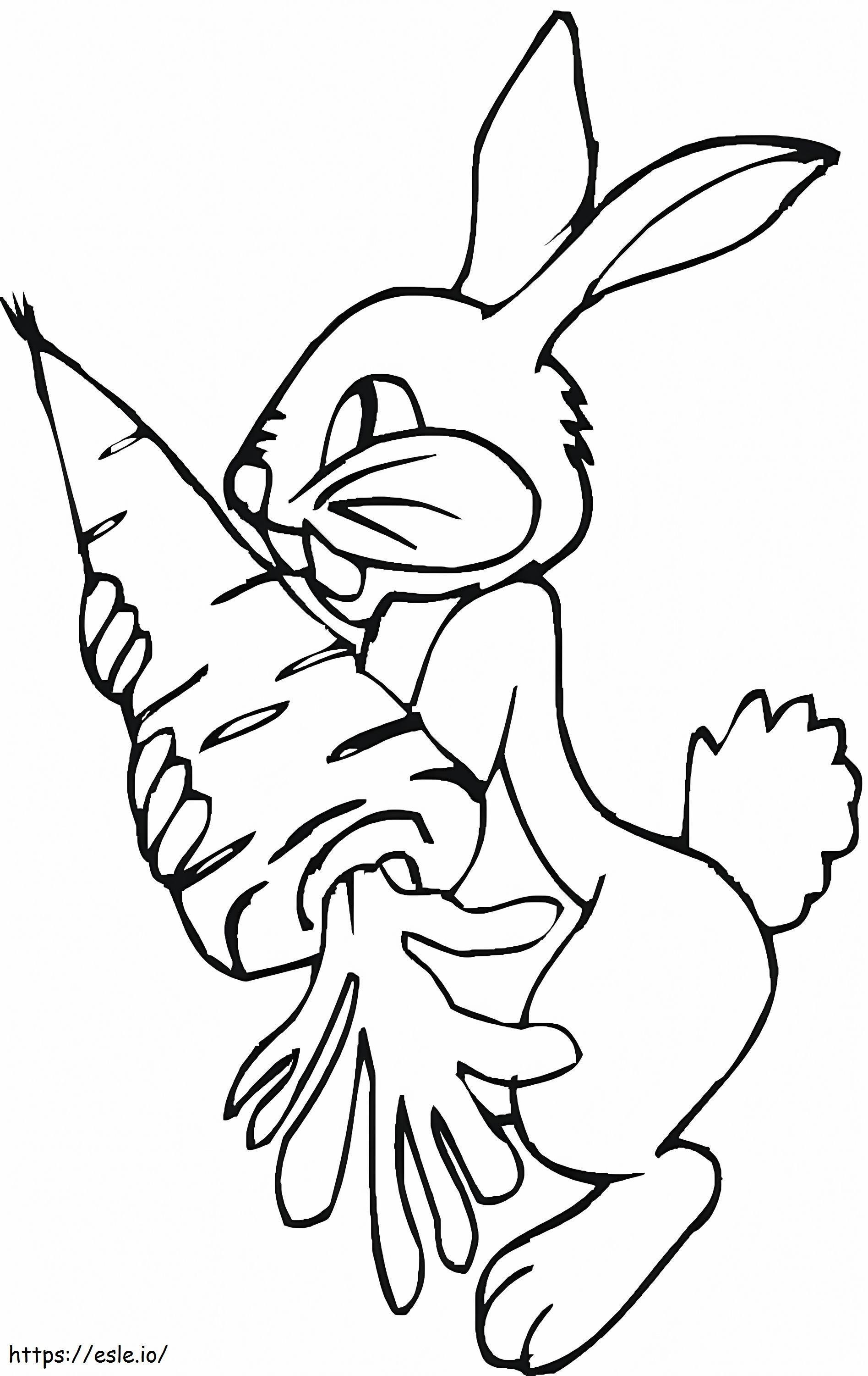 Rabbit Holds Carrot coloring page