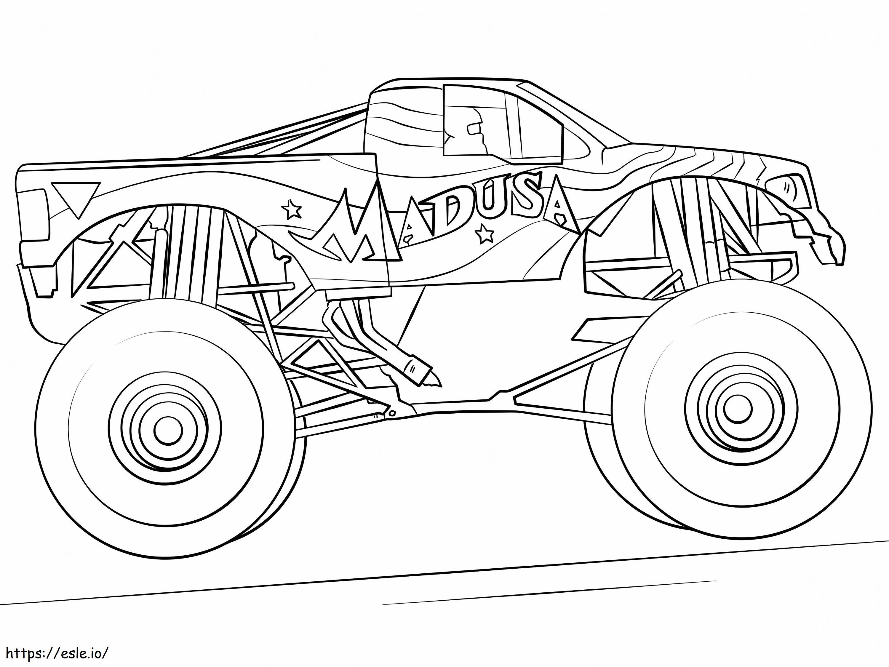 Coloriage Camion monstre Madusa à imprimer dessin
