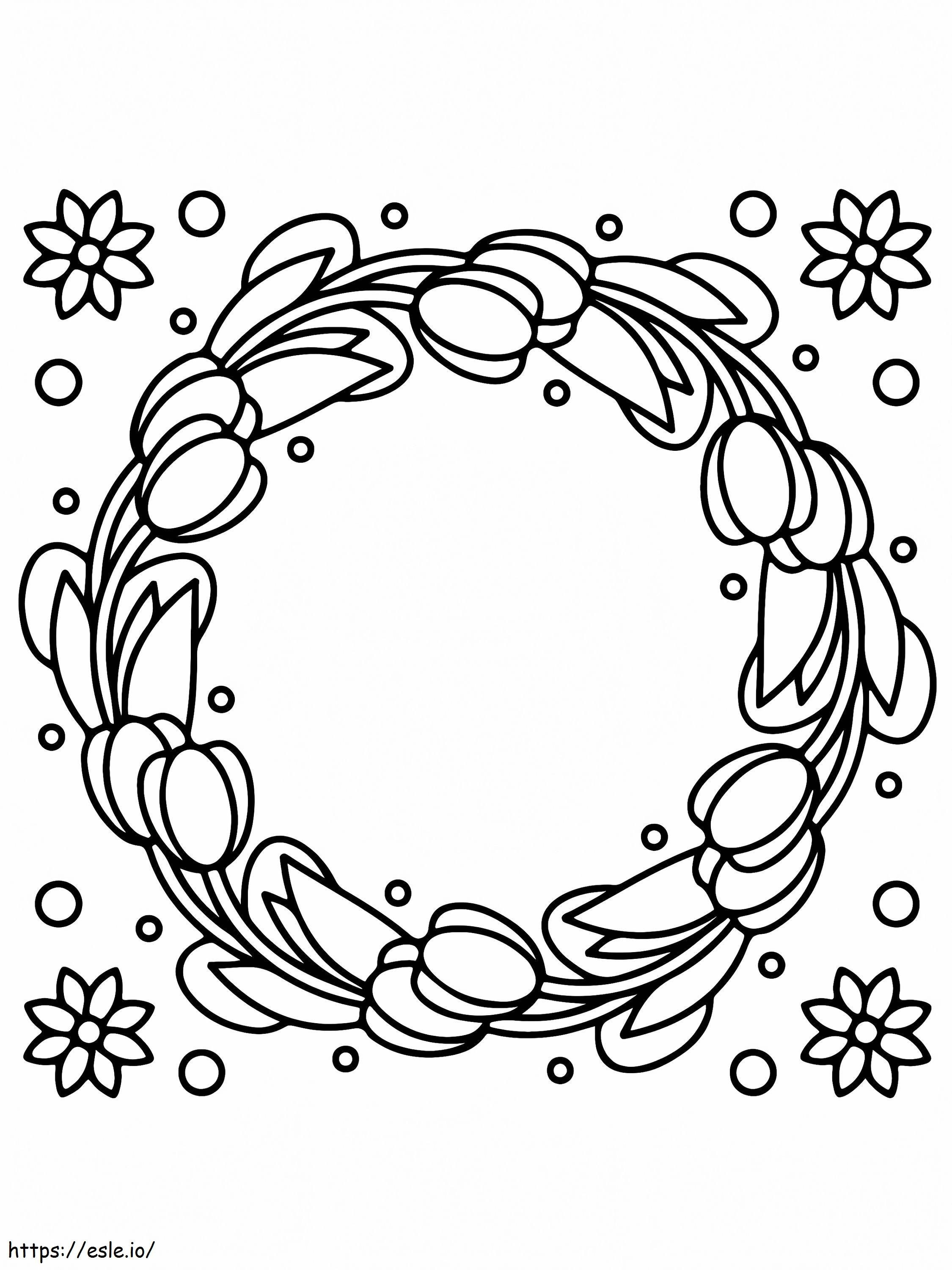Pretty Easter Wreath coloring page