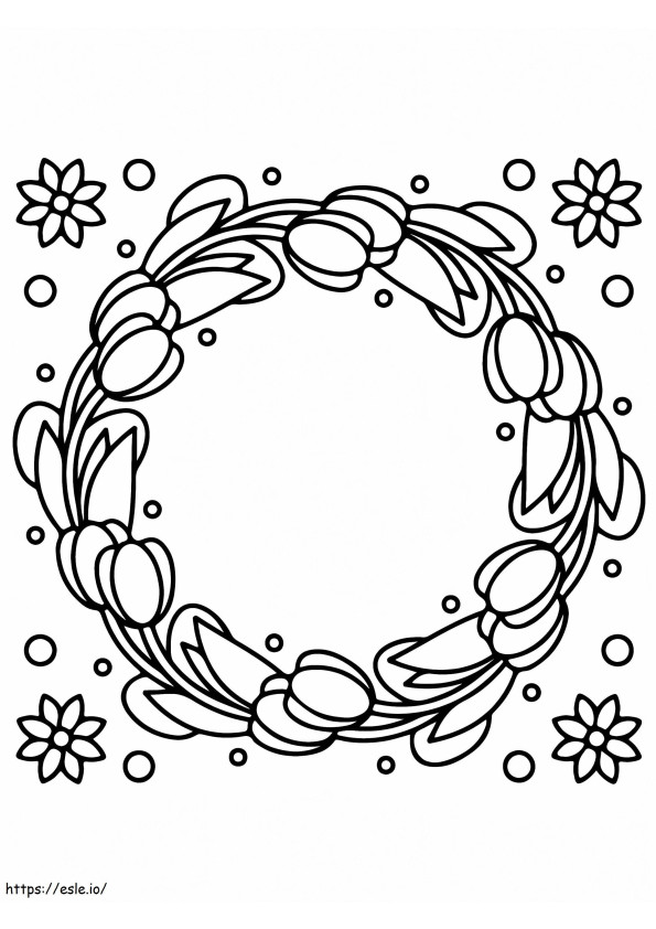 Pretty Easter Wreath coloring page